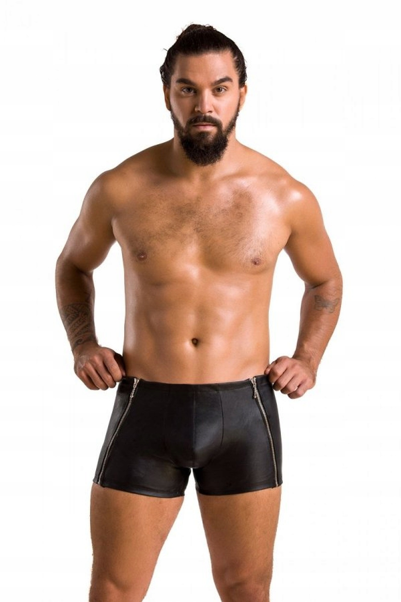 Černé kožené pánské boxerky XXL/XXXL – Passion