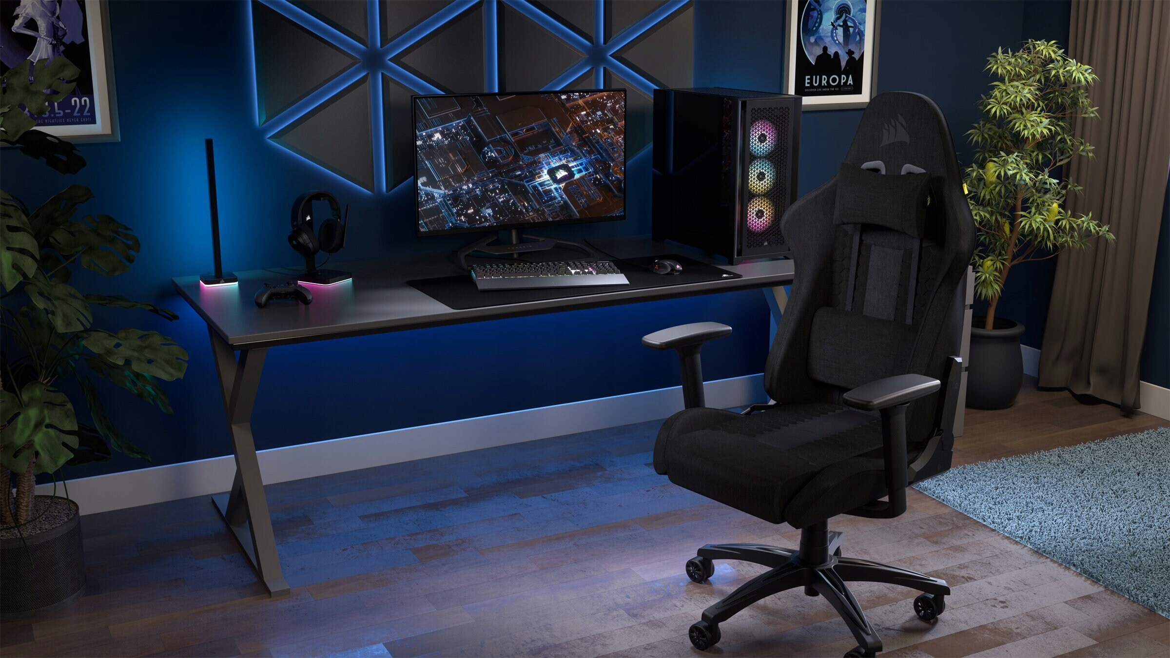 CORSAIR TC100 RELAXED Gaming Chair, Fabric - Black — 12