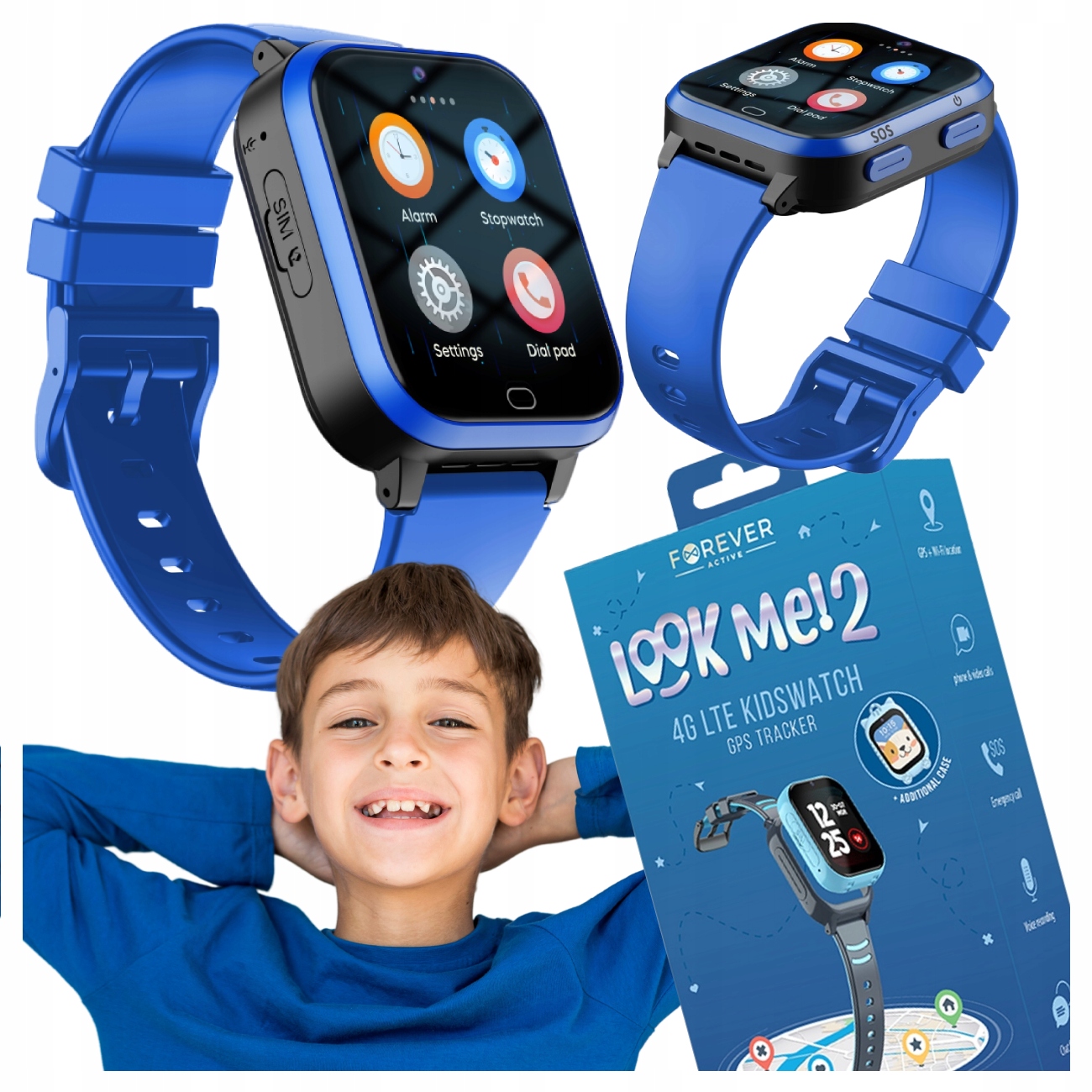 SMARTWATCH ZEGAREK DLA DZIECI FOREVER GPS WIFI KW-510 NIEBIESKI KIDS