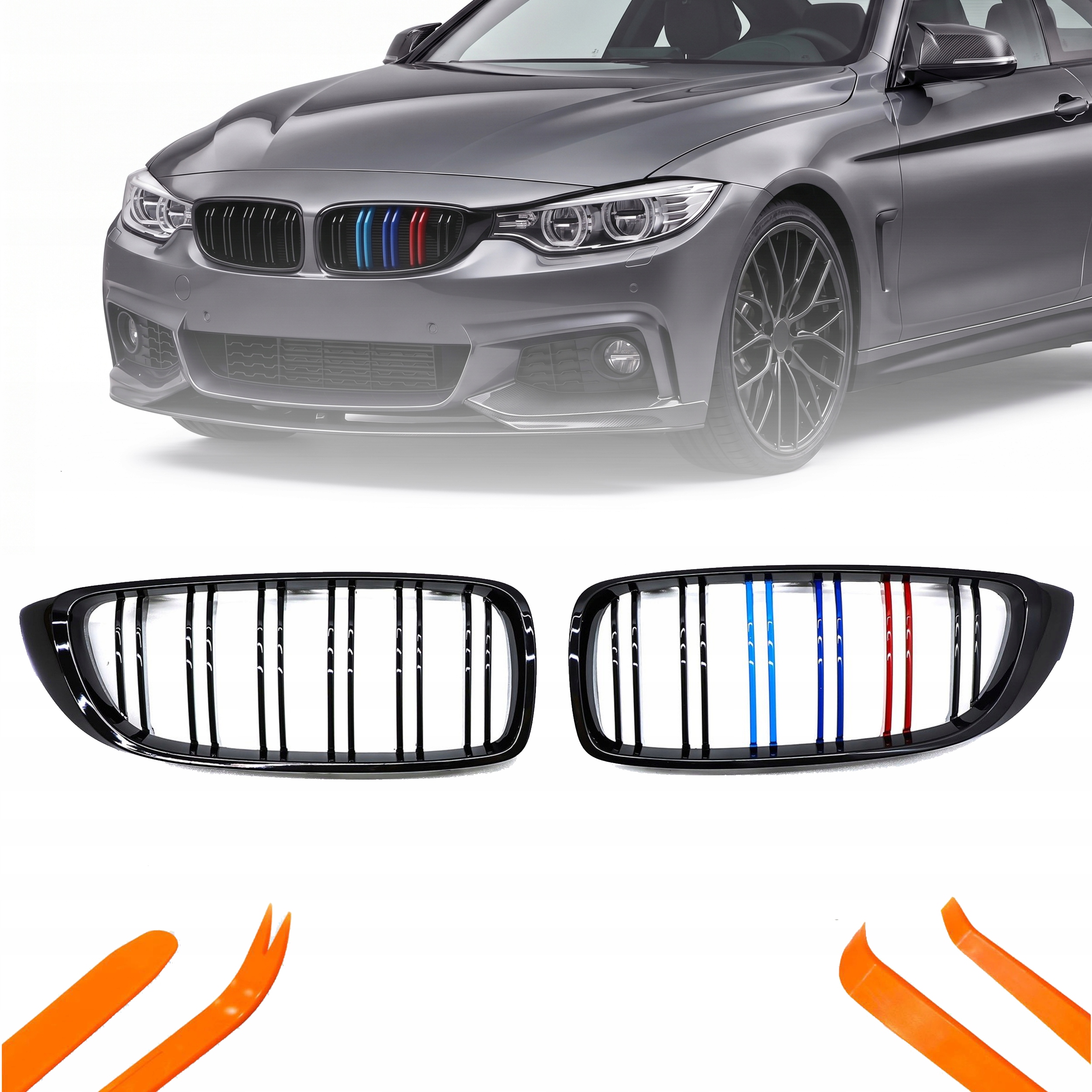Atrapa Gril Nerki Bmw 4 F32 13-20 Černý Lesk Barva M Balení 2 Žebra