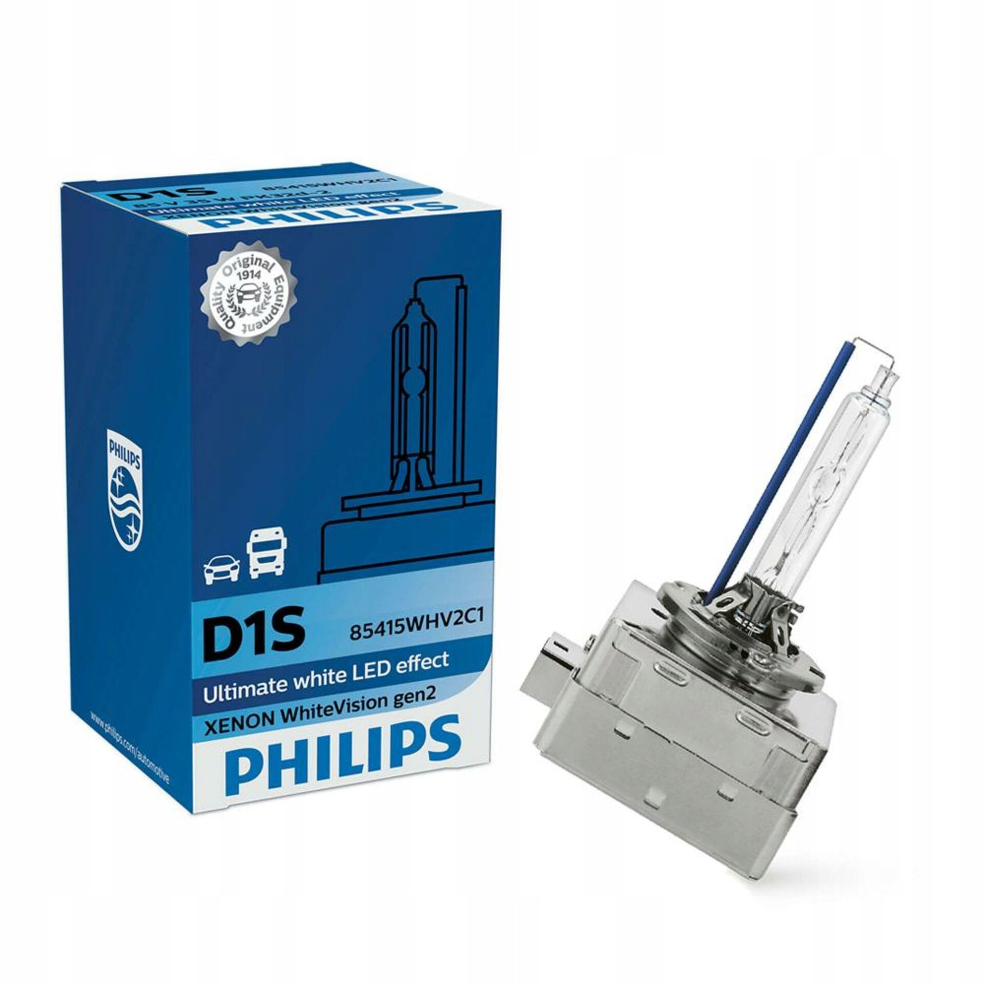 Philips Xenon WhiteVision D1S 35W 5000K PK32d-2 Led biela výbojka Ece