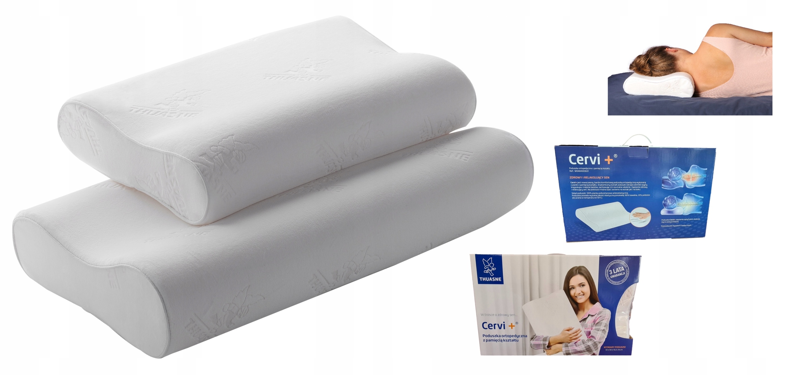 

Maxi Duża poduszka ortopedyczna pamięć kształtu