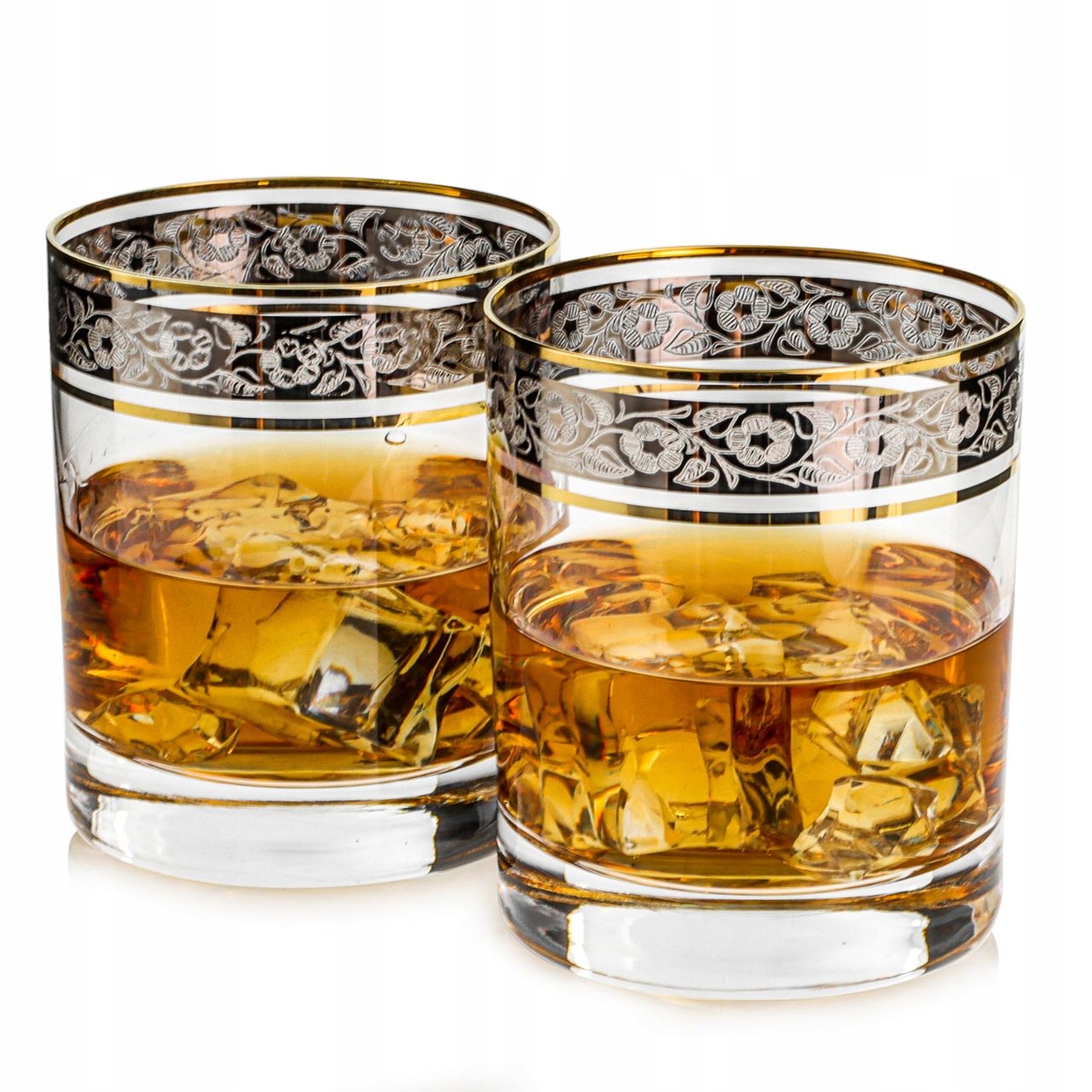 Exkluzívne poháre na whisky Zlato Platina 320 ml 2ks