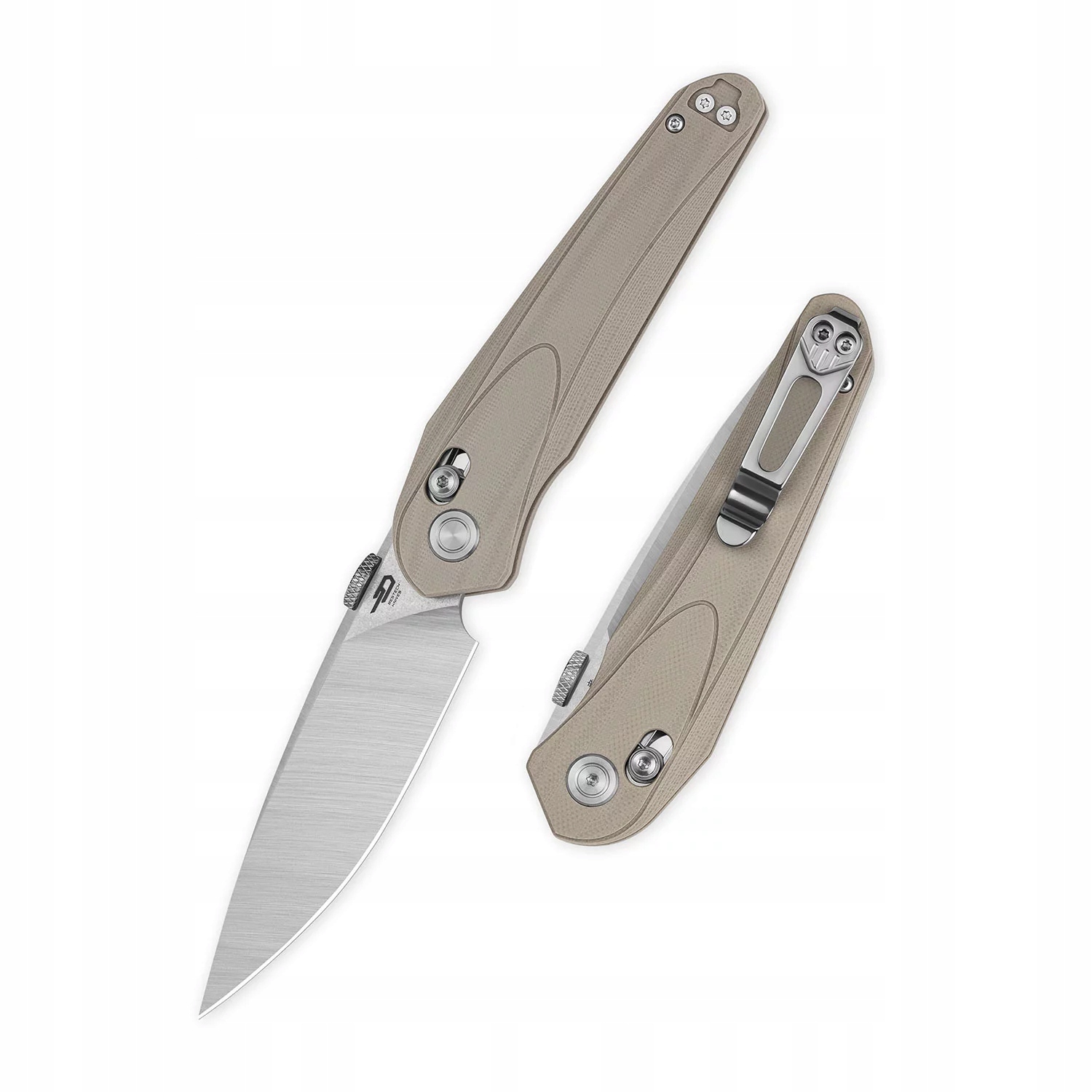 Nůž Bestech Mothus BG67B Satin+Stonewashed Beige G10 Crossbar Lock