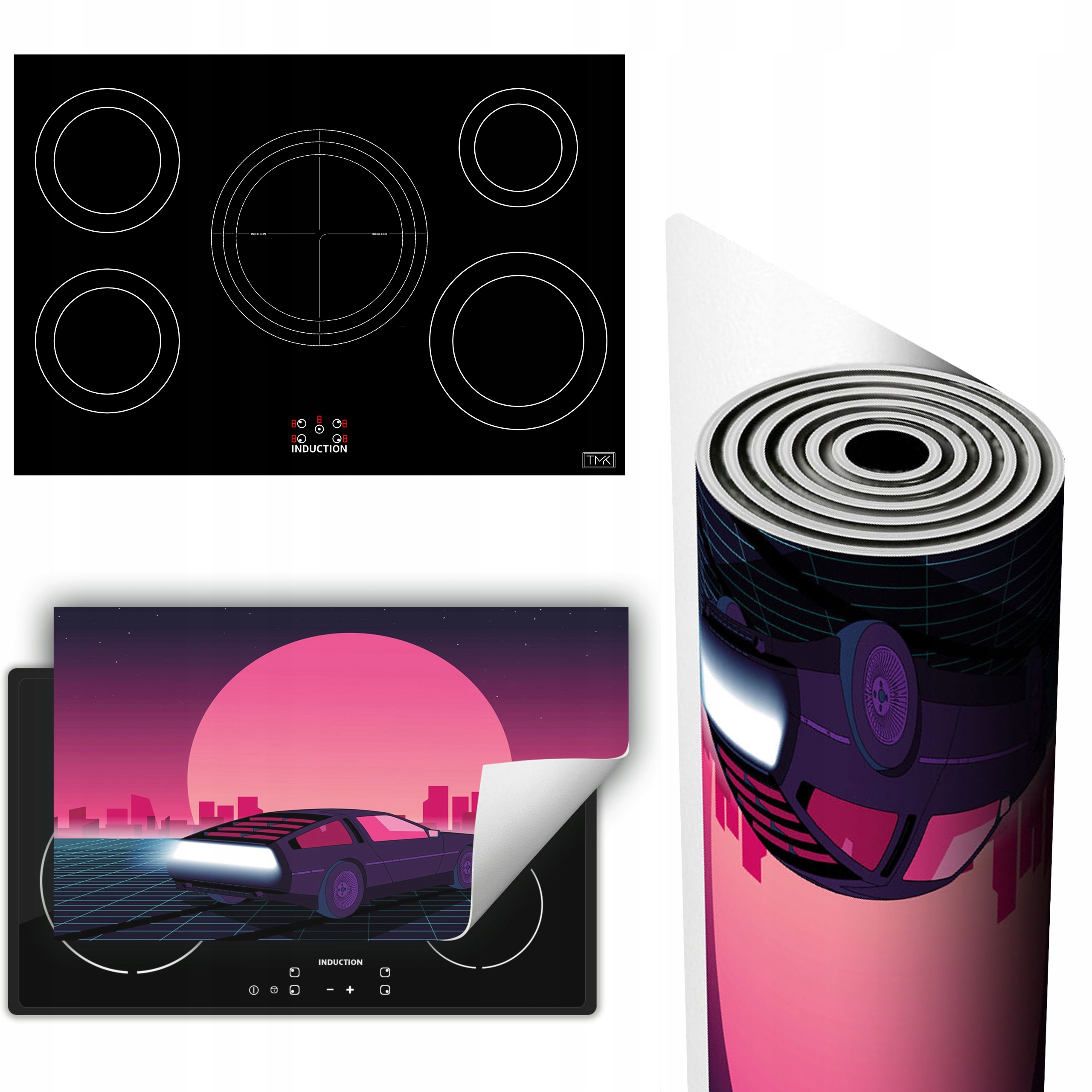 Vinylová Podložka Ochrana Kuchyňské Desky 90x52 růžová auto