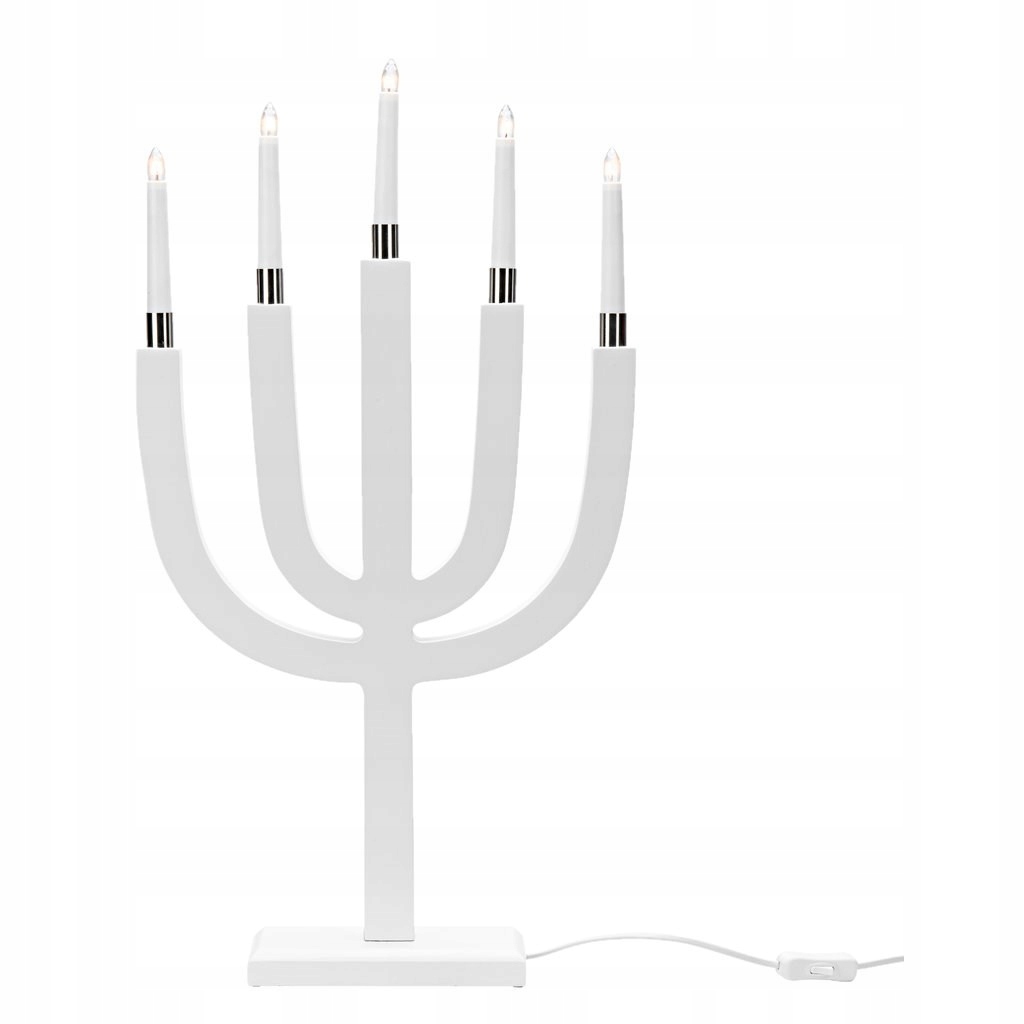 Adventní svícen dřevo Anslut bílý 66 cm