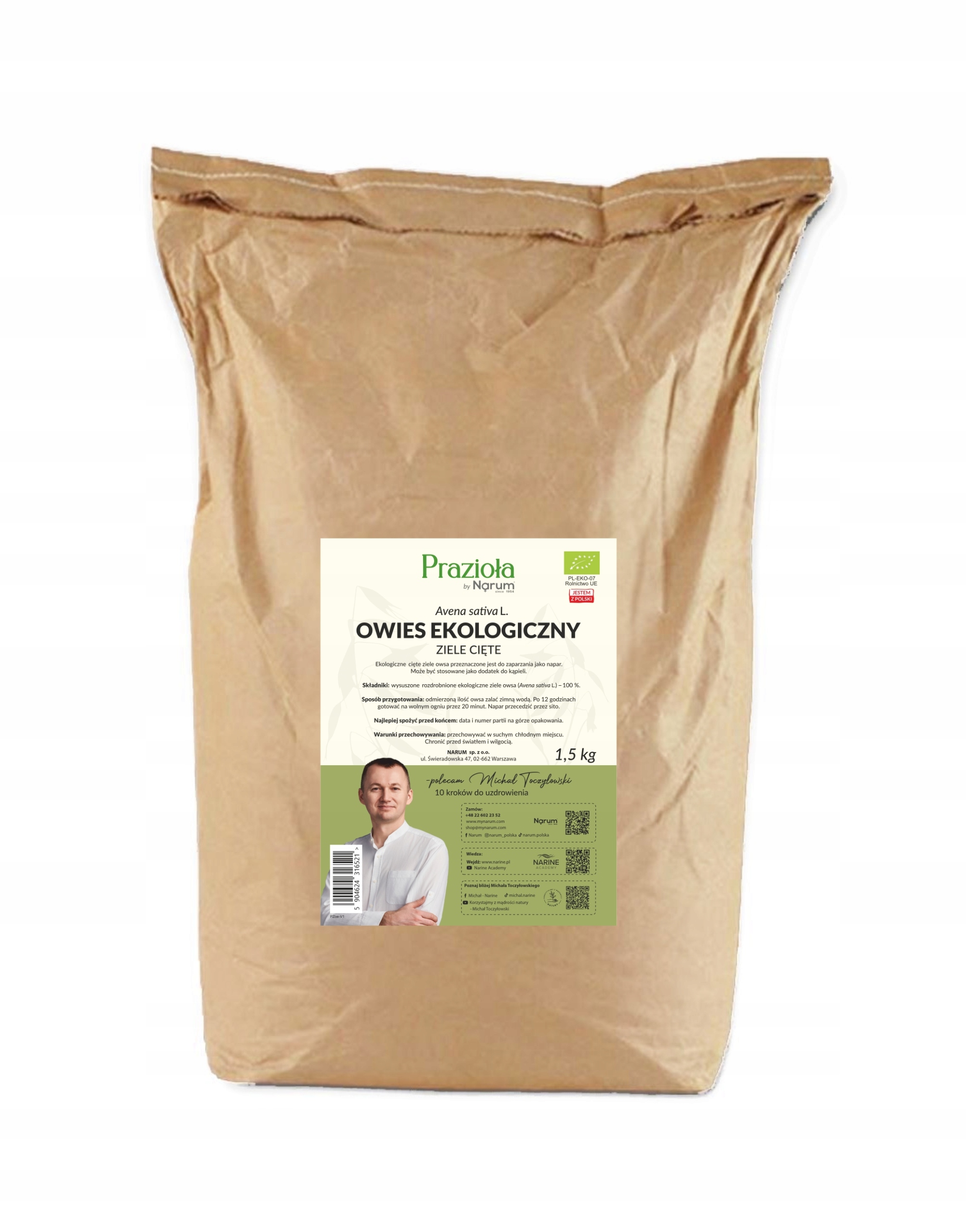 Owies ekologiczny (Avena sativa L.) – ziele cięte – 1,5 kg