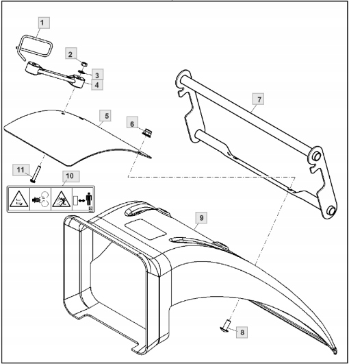 Deflektor tylny X135R X146R X166R X155R X116R X147R X167R John Deere Typ deflektor