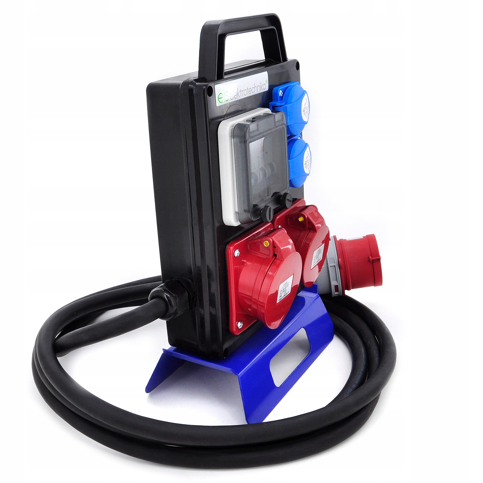 ROZDZIELNICA BUDOWLANA PRZENOŚNA ZABEZPIECZONA 32A 16A 4xGS + 2m kabel 5G4 Marka ELS Elektrotechnika