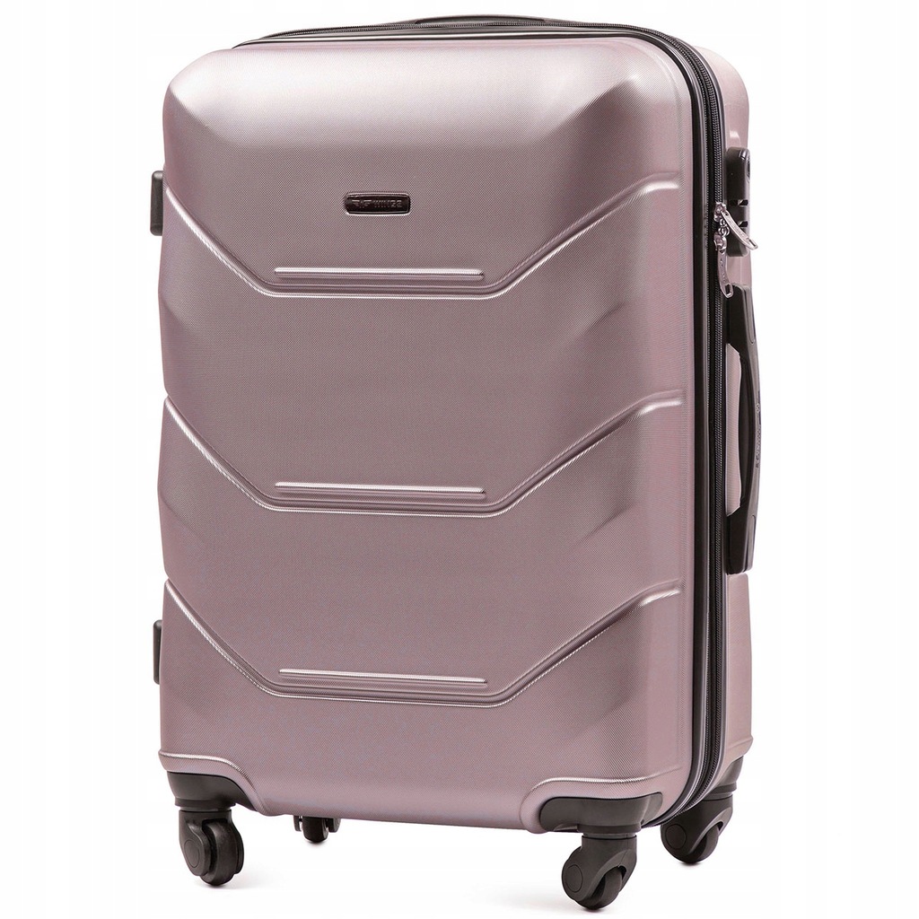 Pojemna Walizka Średnia M 63L 24" Solidna 4KOŁA Wings New 147 149 Różowy