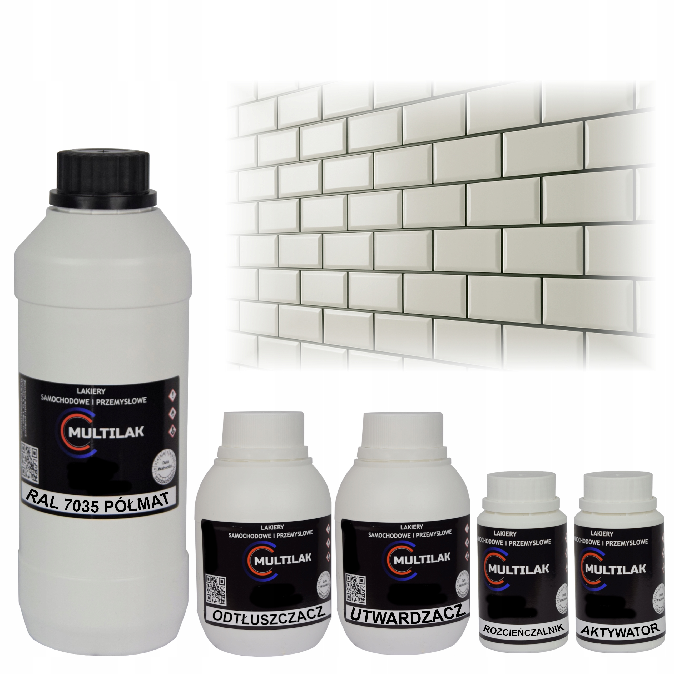 Lak farba Ral 7035 na glazúru dlaždíc a dlaždíc na valček, štetec 1L Polomat