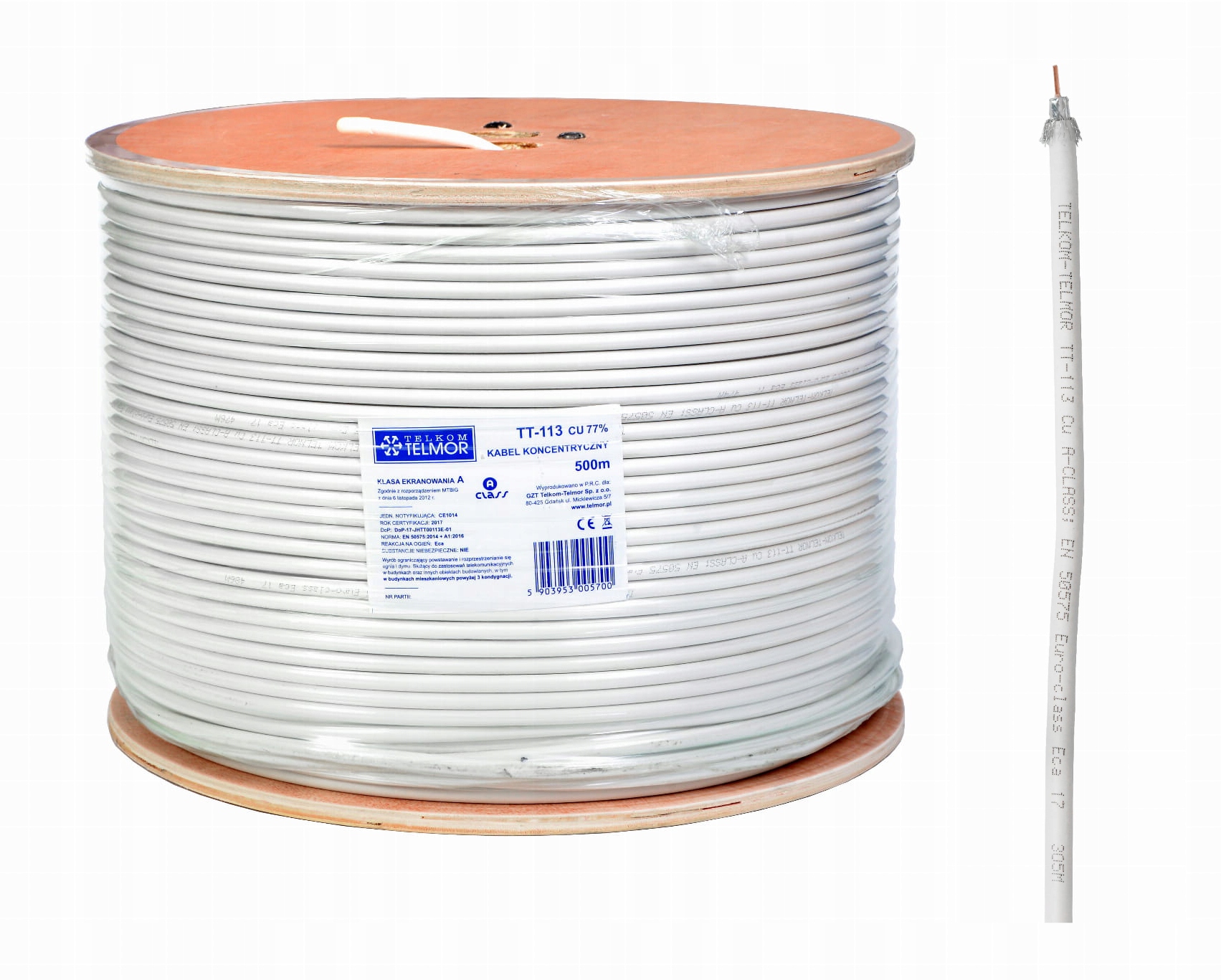 

Kabel antenowy Telmor TT-113-TRISHIELD Hd 4K Cu 1m
