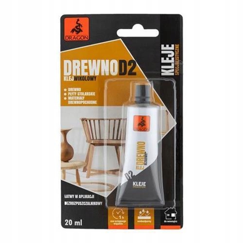 Klej do drewna D2 WIKOLOWY 20ml DRAGON