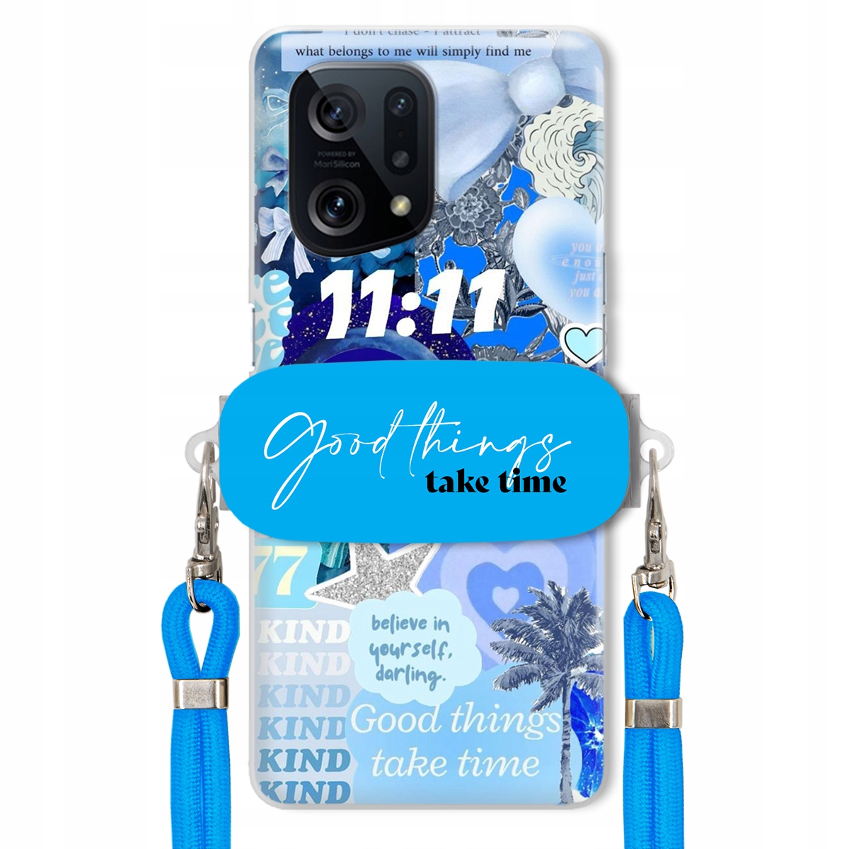 Puzdro pre Oppo Find X5 Držiak na vodítko Crossbody Good Things Take Time Lata