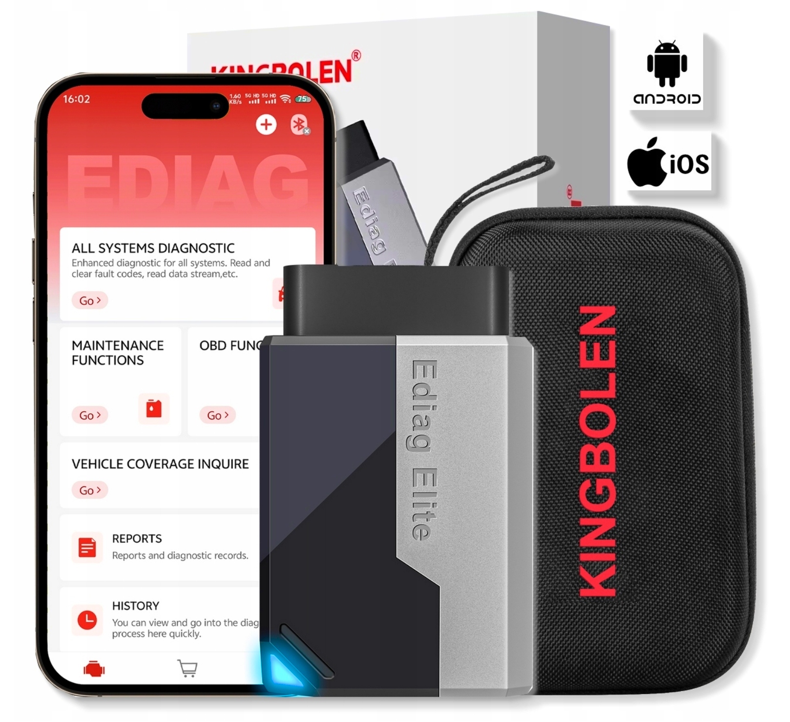 Tester Dianotické Rozhranie Kingbolen Ediag Elite OBD2 Canfd Aktualizácia