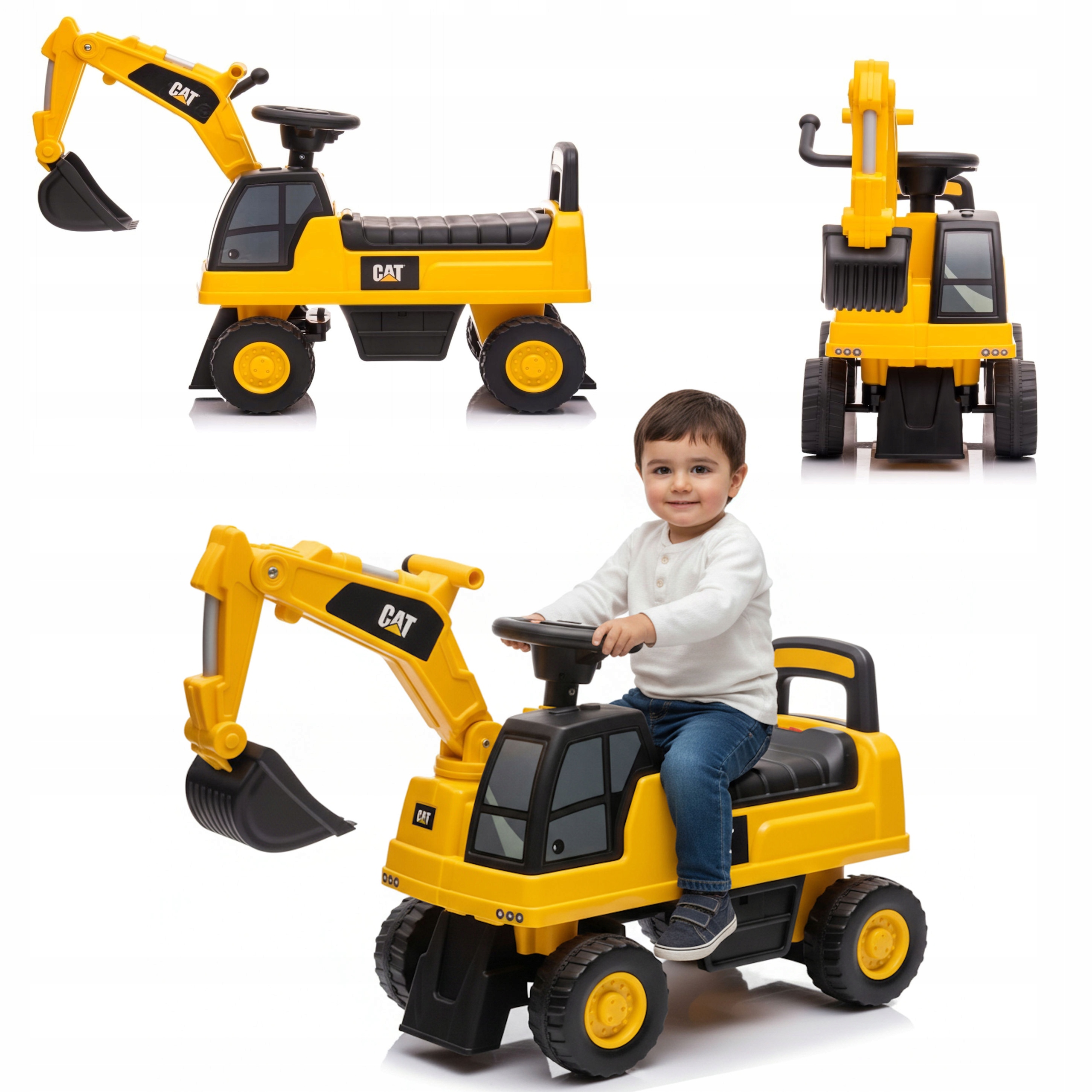 Jeździk Pchacz Chodzik Koparka Cat 3W1 Autko Samochód Duży Dla Dzieci Coil