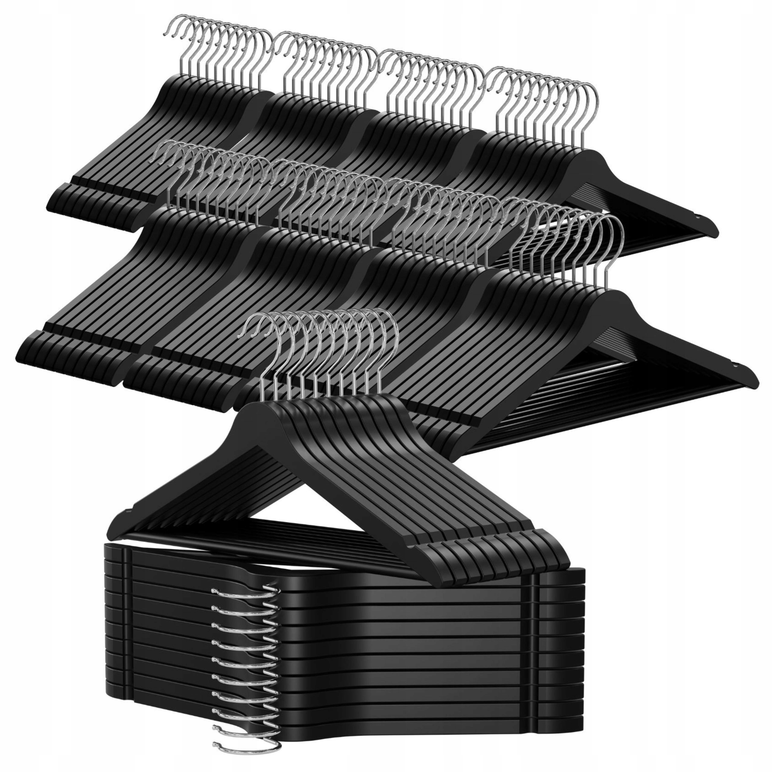 Věšáky Na Oblečení Dřevěné Věšáky Na Oblečení Silné X100 Černé Ogivo