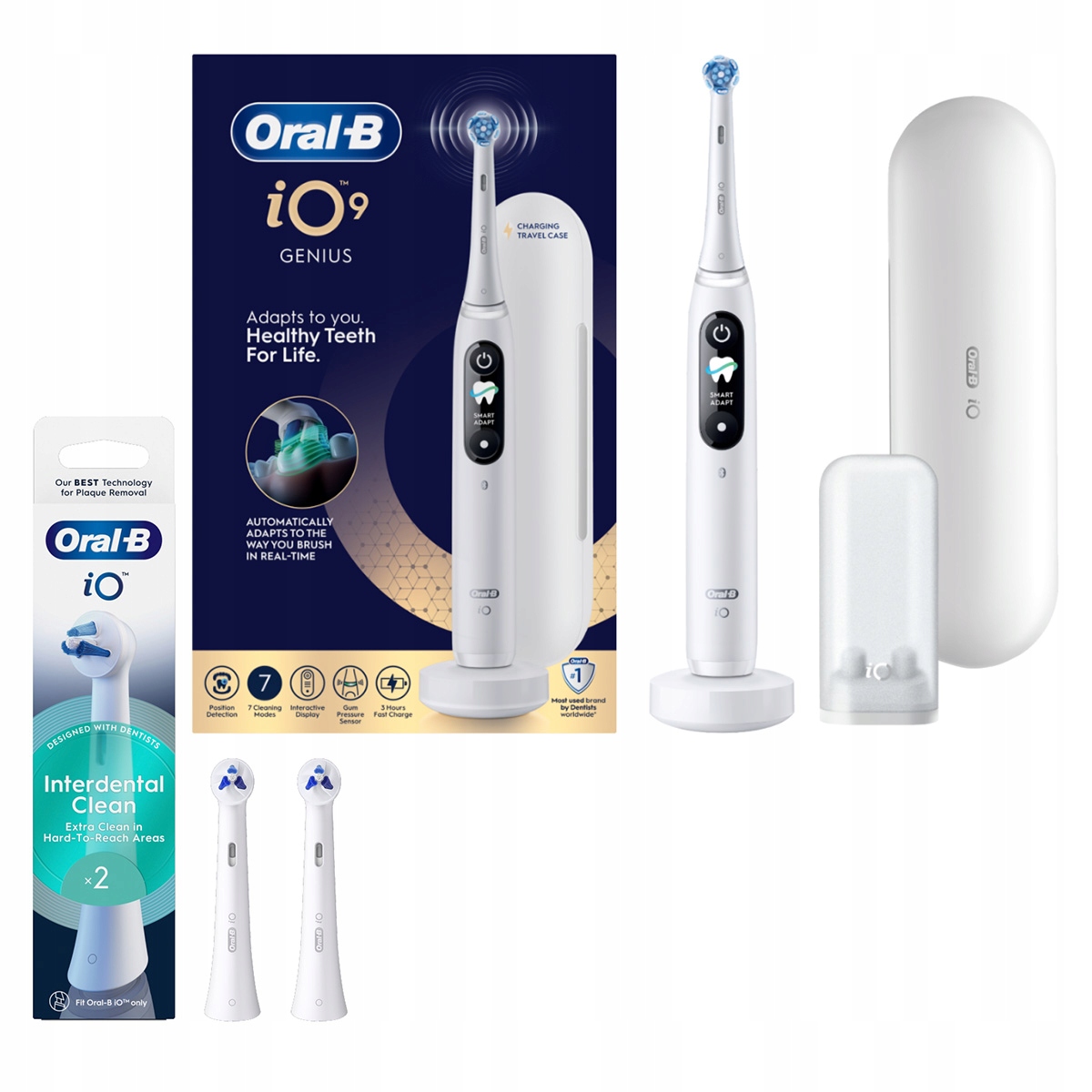 Szczoteczka elektryczna Oral-B iO 9 Genius+ Końcówki Interdental Clean 2szt