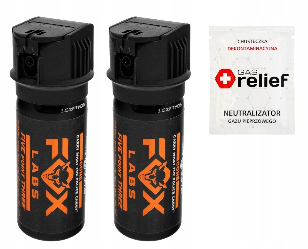 Gaz pieprzowy obronny Fox Labs Five Point Three stożek 43ml 2szt chusteczka