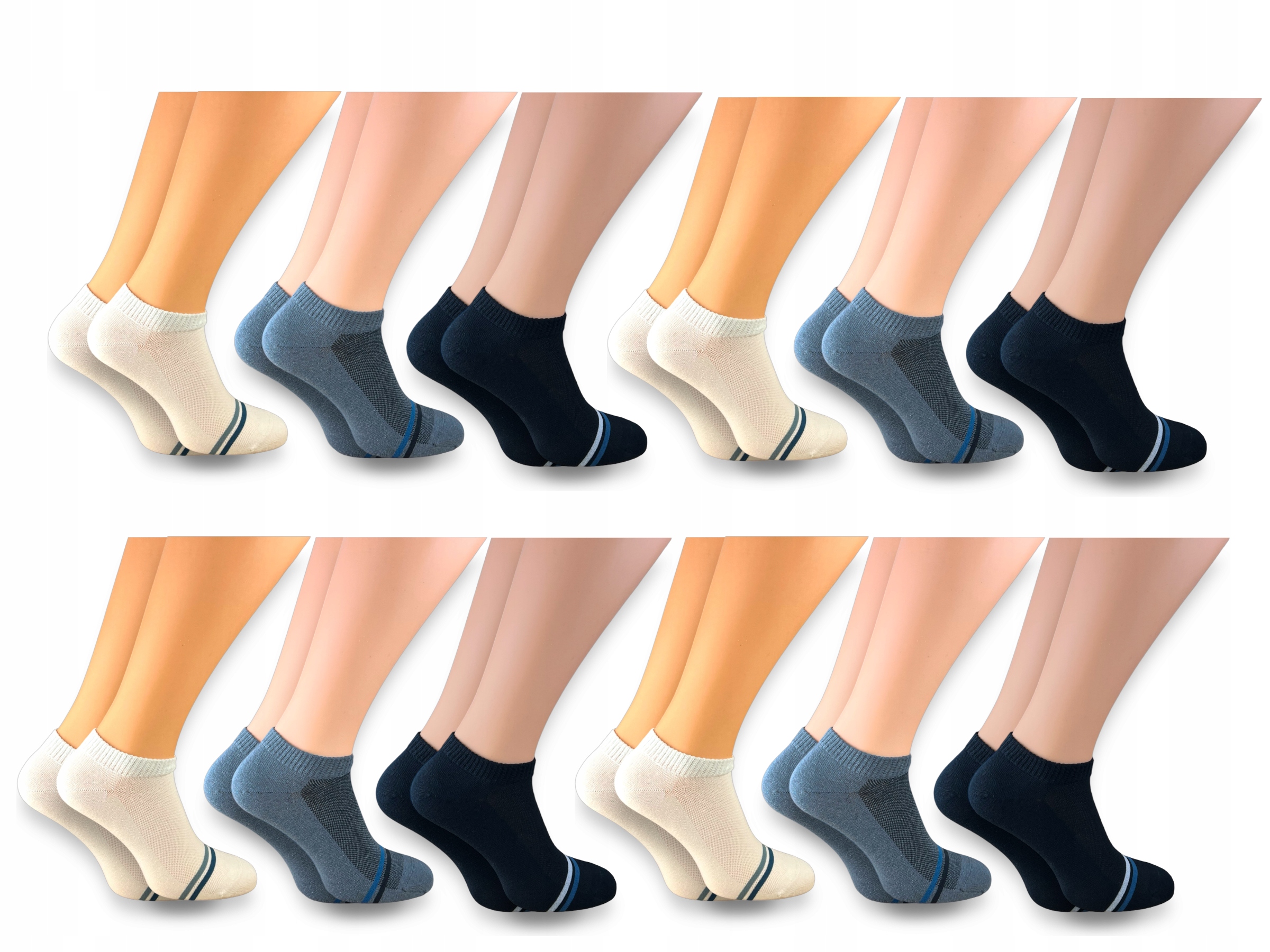 SKARPETKI BAWEŁNIANE MĘSKIE STOPKI 12 PAR PROMOCJA