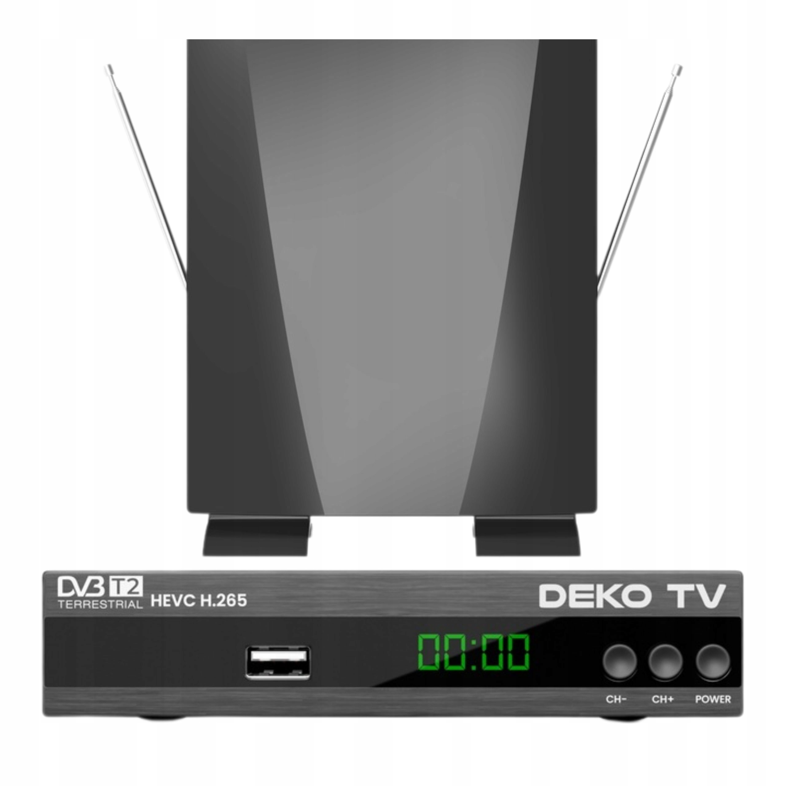 Tuner Dekodér DVBT2 DekoTV Pro Anténa pro pozemní televizi Dvbt 2 Sada