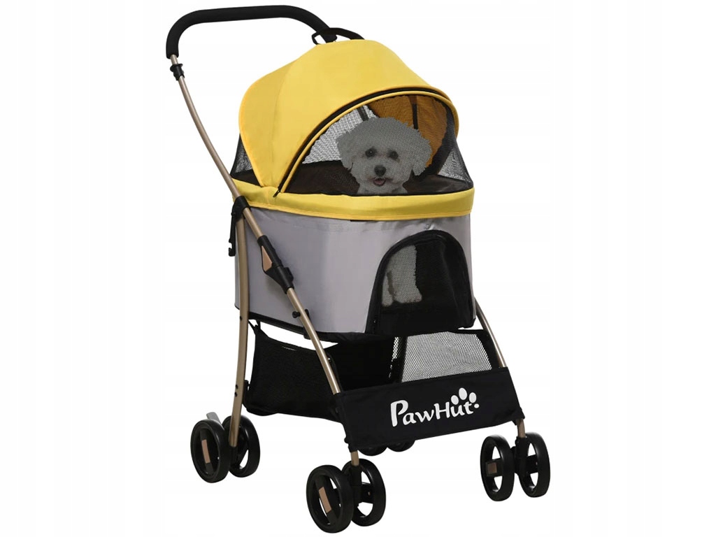 Levně Kočárek pro psy 2v1 Pawhut D00-166V01YL, žlutý