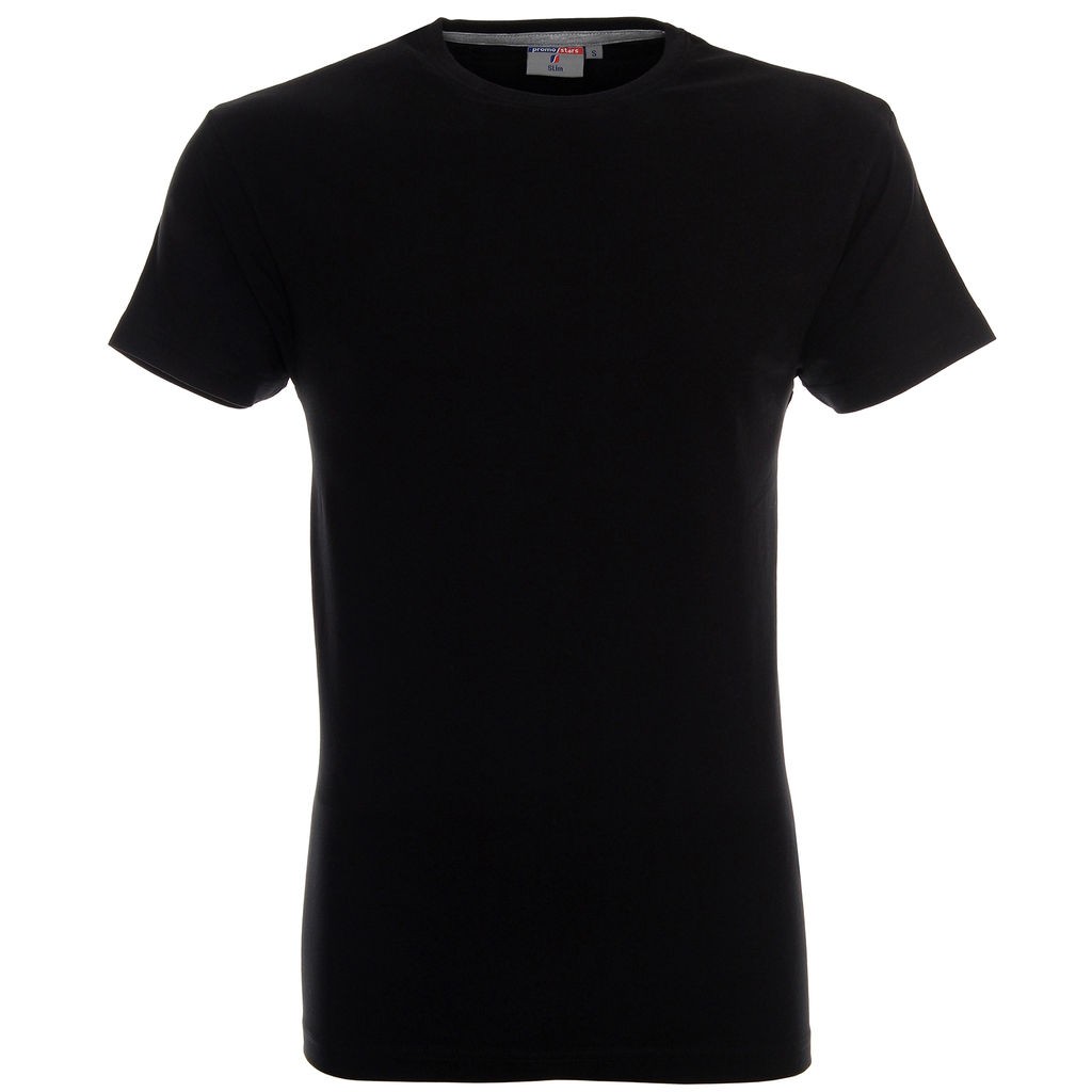 

T-shirt Męski Czarny Elastyczny Slim Fit - S