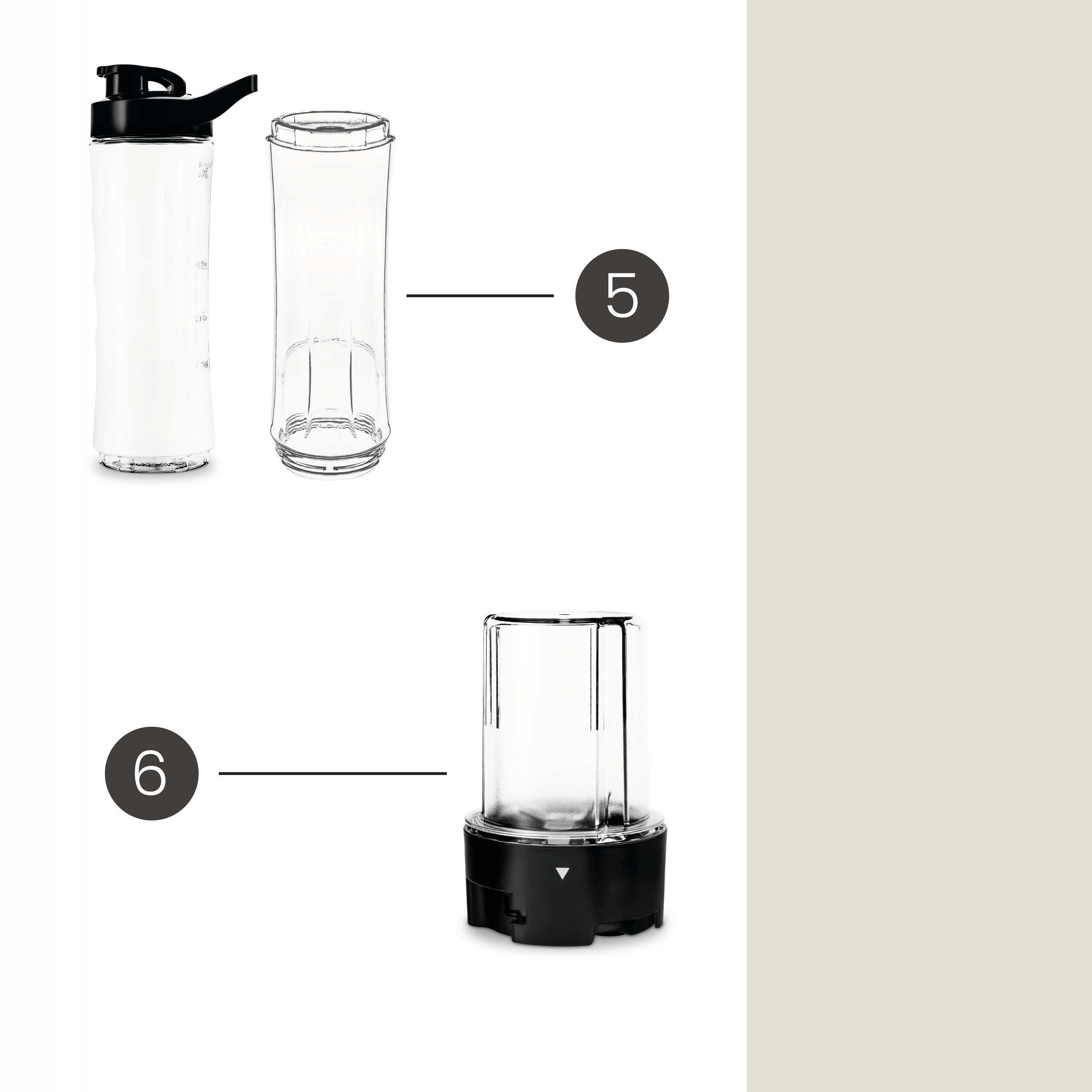 BLENDER PERSONALNY KIELICHOWY 4w1 MŁYNEK KAWA POWŁOKA TYTANOWA + 2 BIDONY Rodzaj regulacji obrotów skokowa