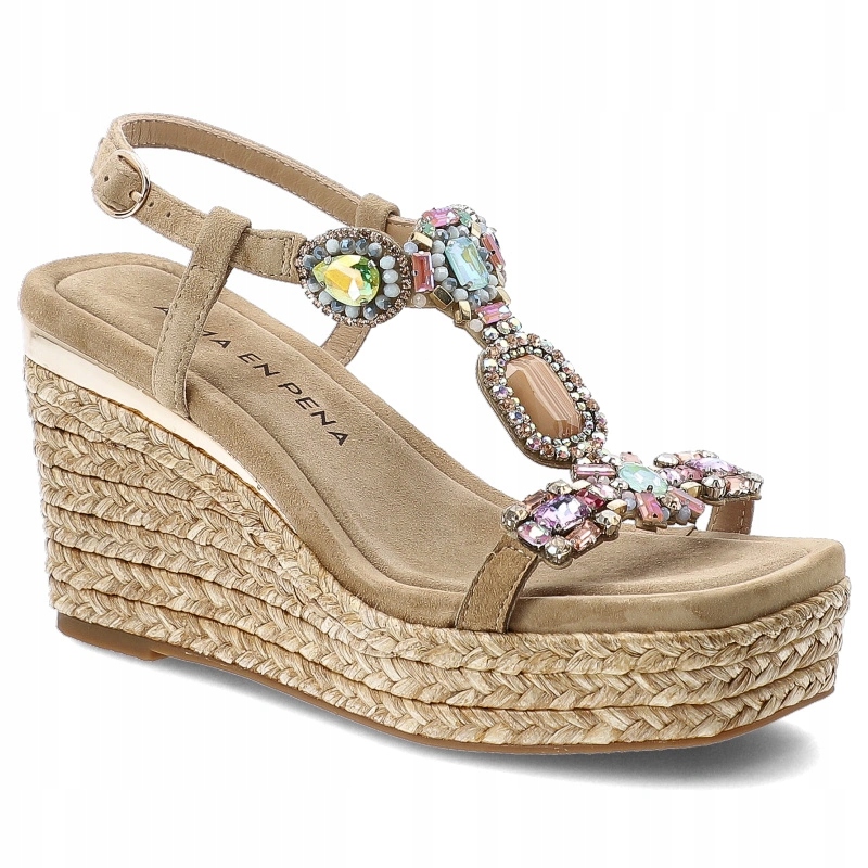 Dámské kožené sandály Alma En Pena V265506 Suede Sand