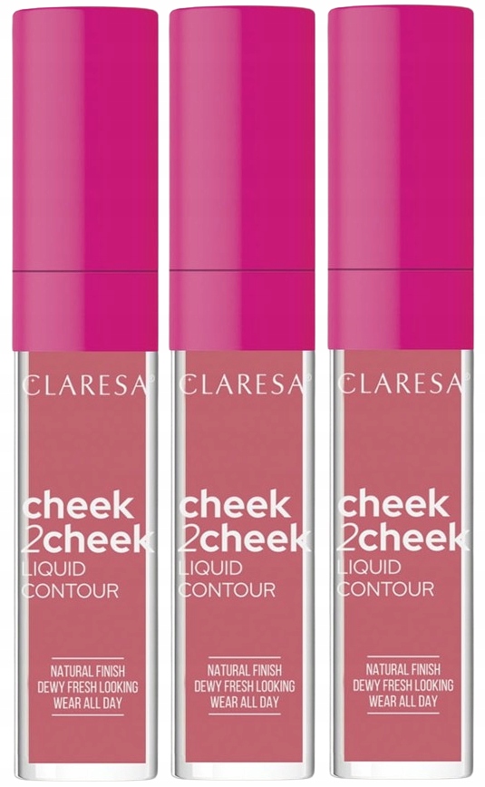 3 kusy tekutých růží Cheek 2 Cheek 02 Sweet Shake 6G, Claresa Krémová
