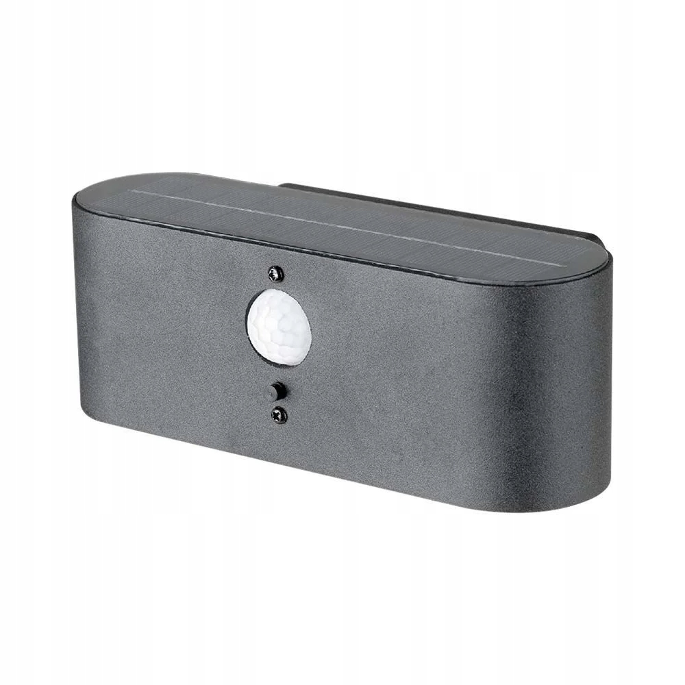 Venkovní zahradní Led solární nástěnné svítidlo se senzorem černé V-tac