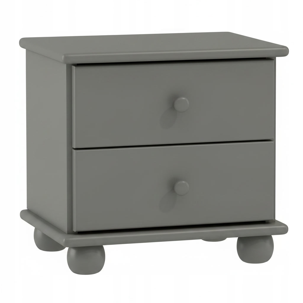 Noční stolek dřevěný stolek dřevo 2 zásuvky úložný prostor ložnice šedá