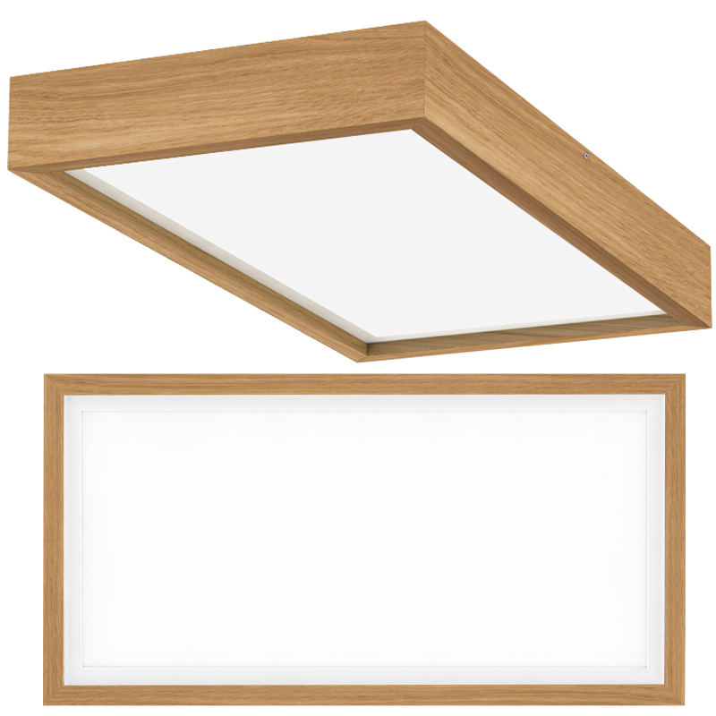 Stropné Svietidlo Led Dubový 62x32 cm 28W Stropná lampa Drevený nástenný panel Loft