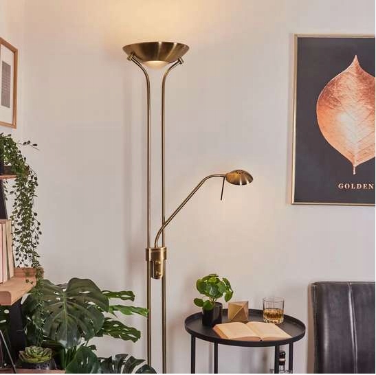 LAMPA PODŁOGOWA EKO LED Z ŚCIEMNIACZEM MOSIĄDZ XXL FULL Kolor mosiądz