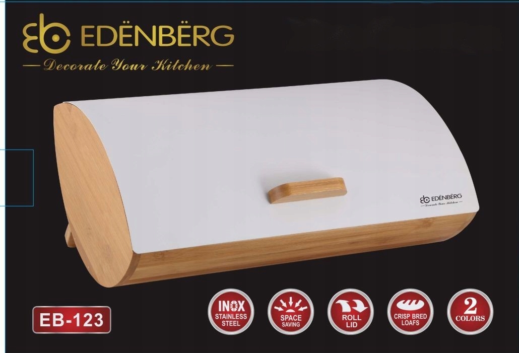 CHLEBAK Pojemnik na PIECZYWO Chleb STALOWA Pokrywa Marka Edenberg