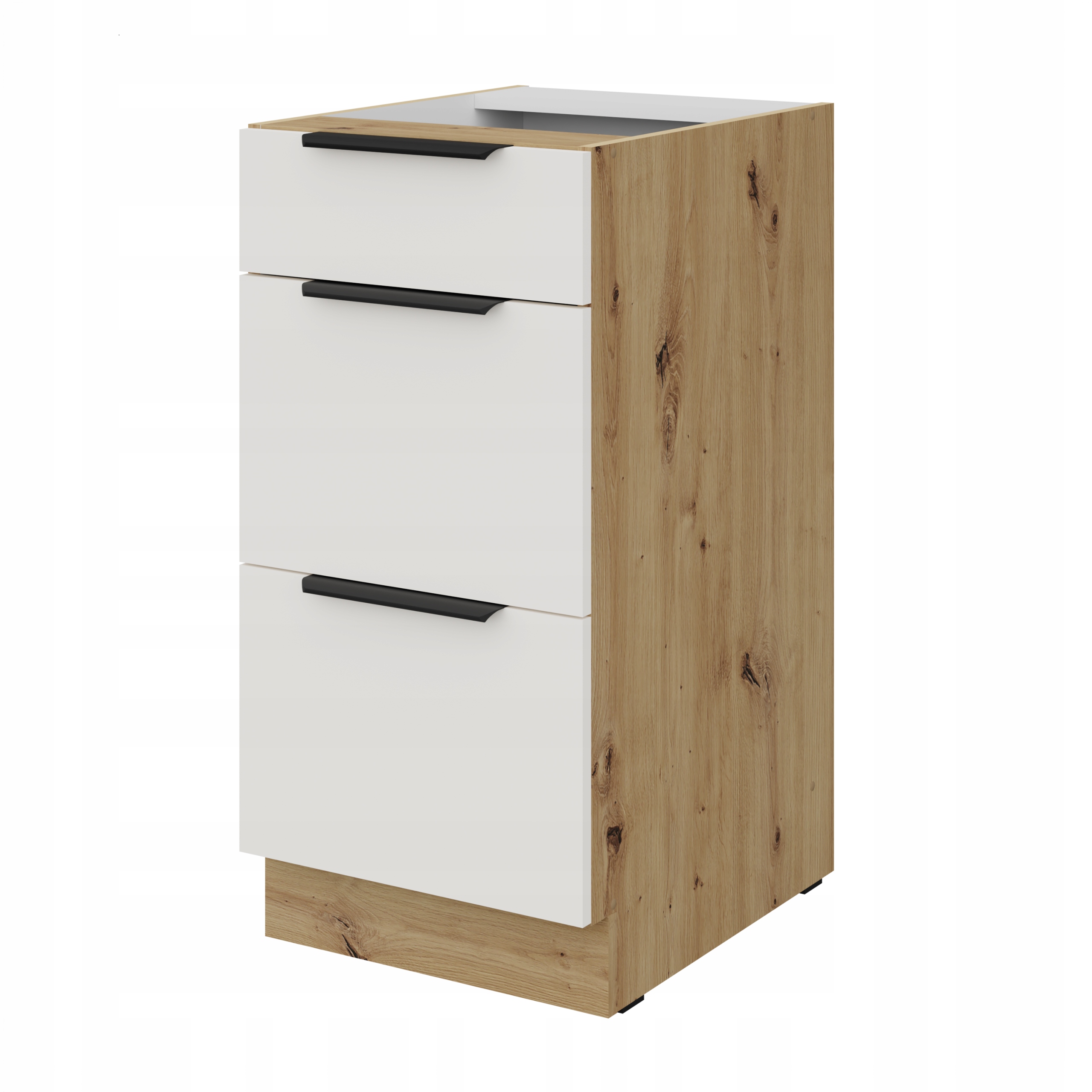 Kuchyňská skříňka se zásuvkami 40 cm, stojící kuchyňská skříňka Bílá Artisan