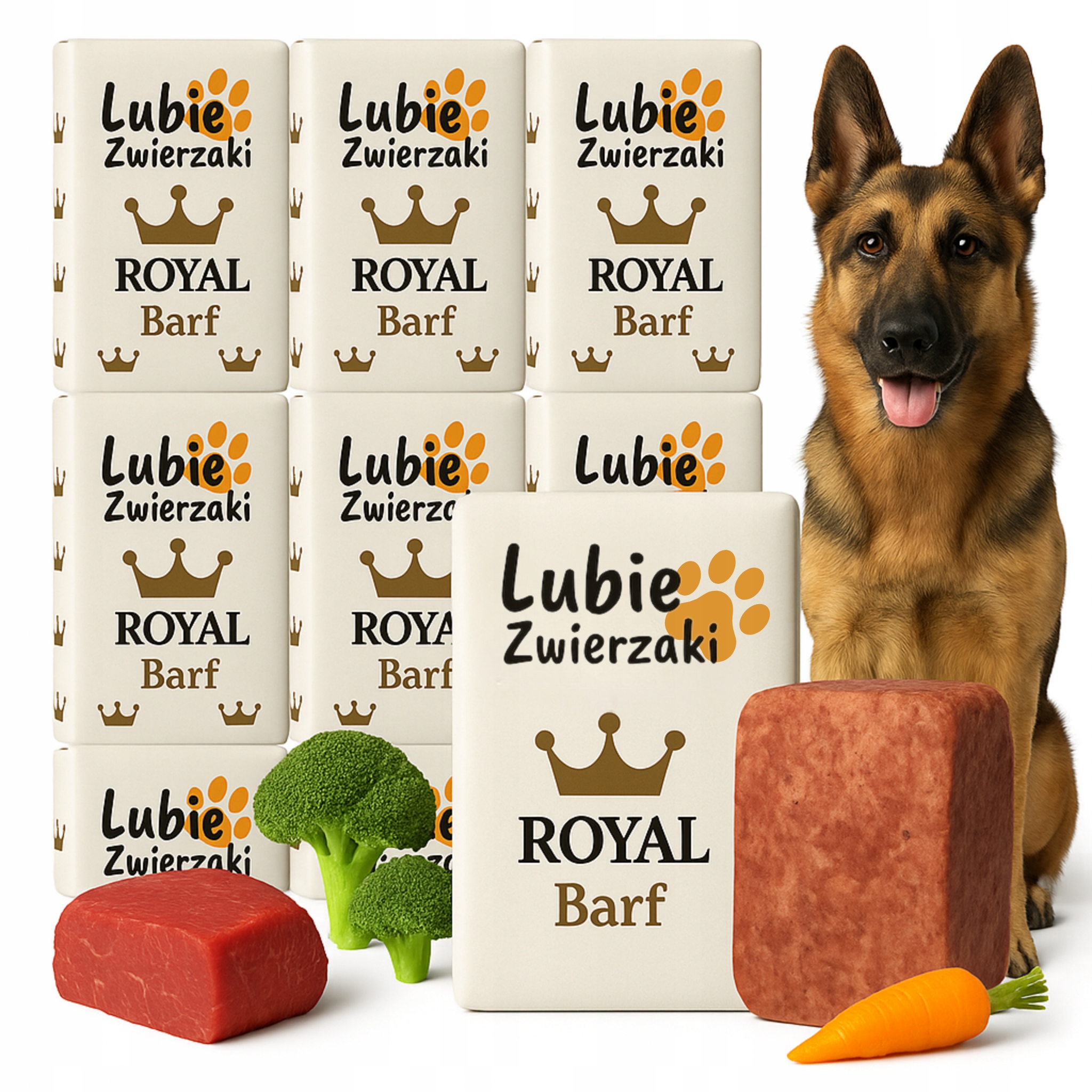 Mięso Surowe Mrożone Karma dla Psa Mokra Wołowo Indycza Kostki Barf 10kg