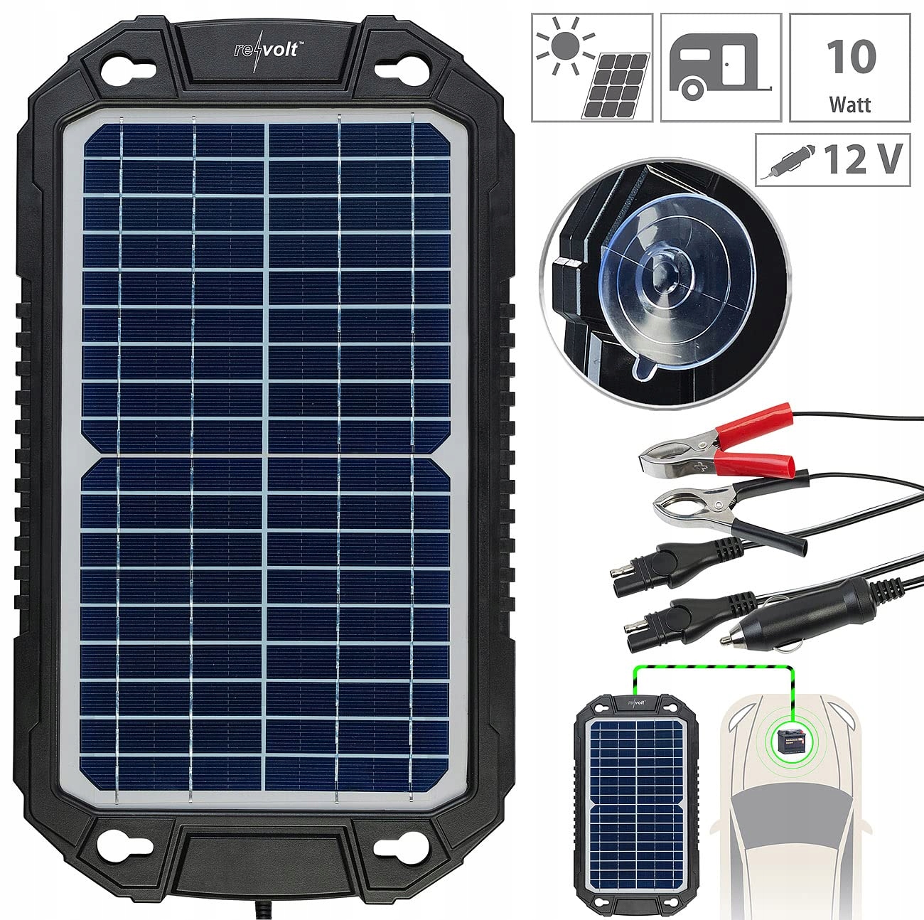 revolt Samochodowa ładowarka solarna 10 W — miniatura 4