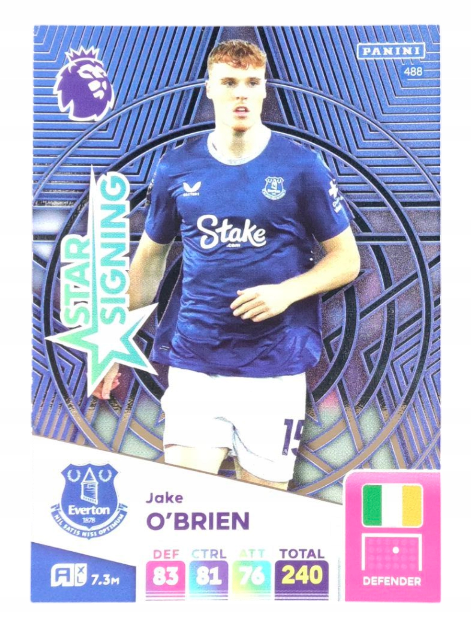 Panini Premier League 2025 Star Signing 488 Jake O'brien Everton