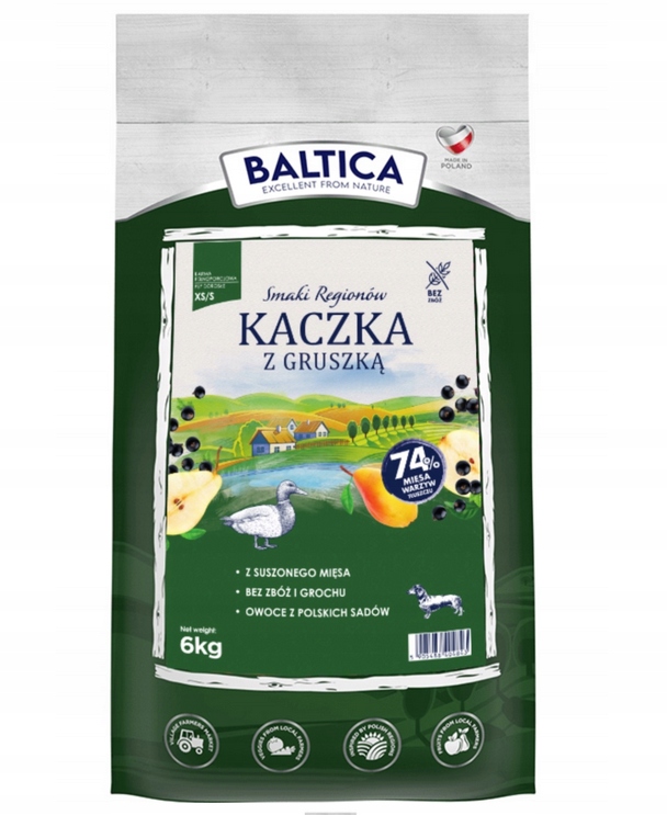 Levně Suché krmivo pro psy Baltica Flavors Kachna s hruškou Xs S 6kg