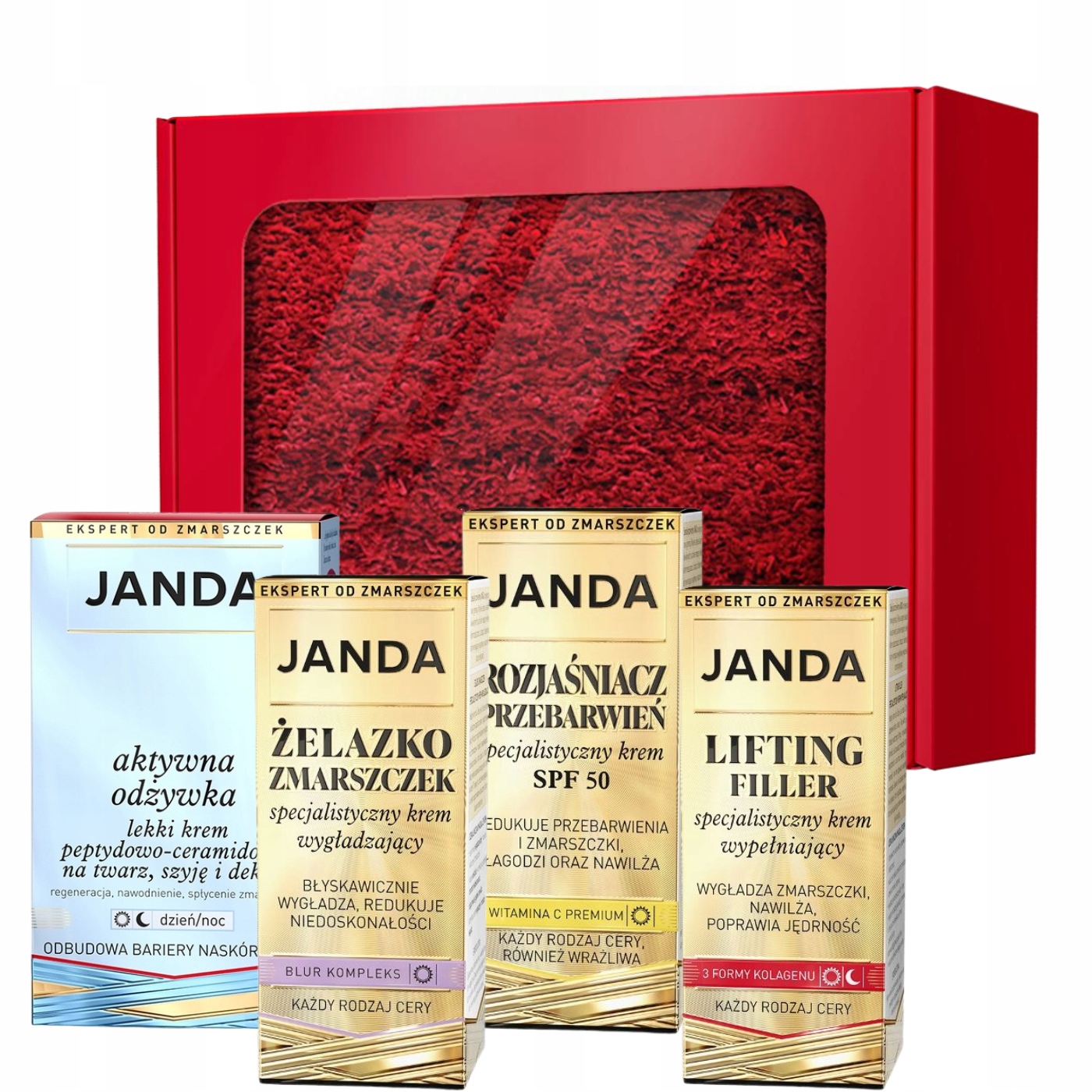 Janda Sada v krabičce s okénkem Lifting SPF50 Žehlička Vráska Kondicionér