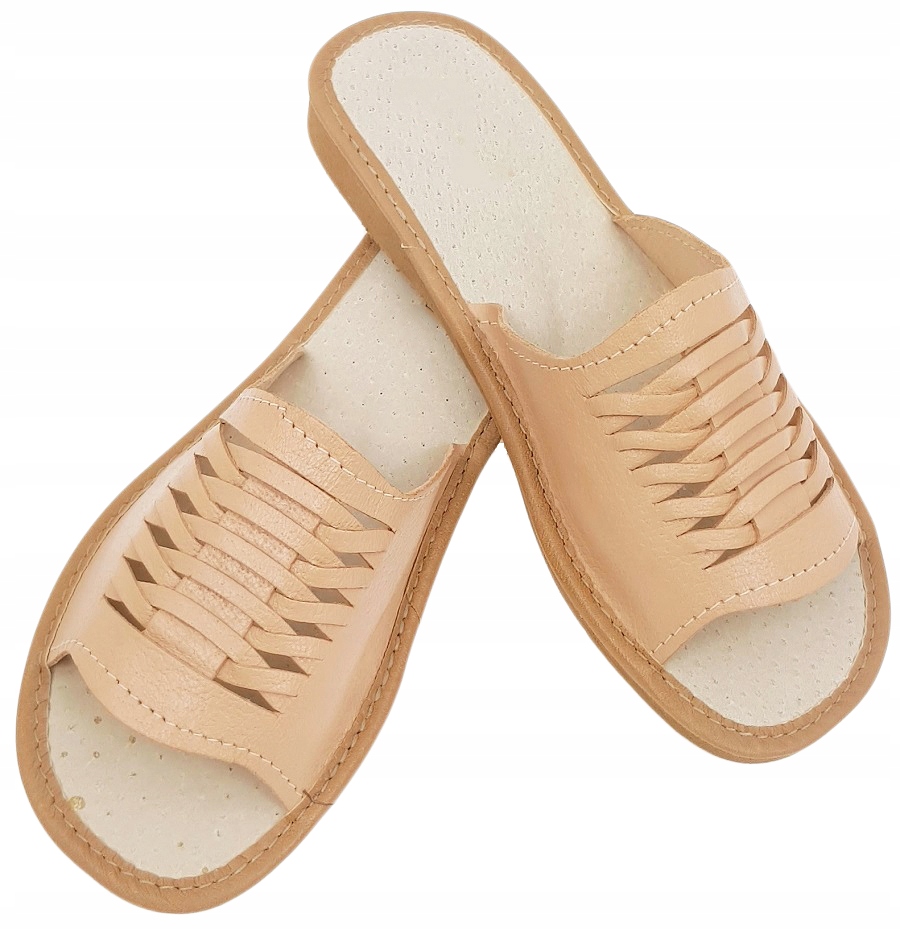 Pantofle 100% Skóra Kapcie Góralskie Odkryte *37*