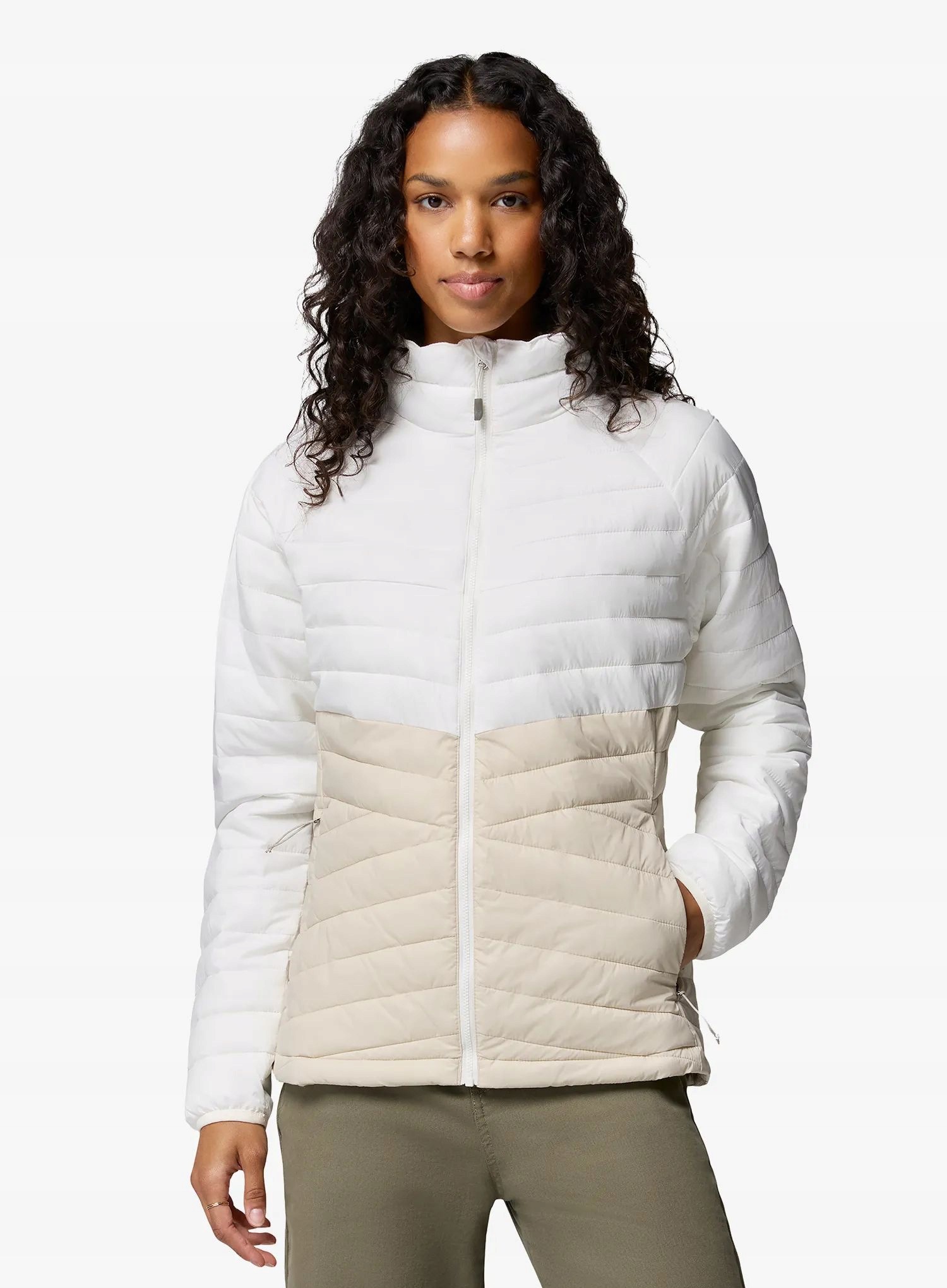 Kurtka ocieplana damska Columbia Powder Pass Jacket dark stone/sea salt S