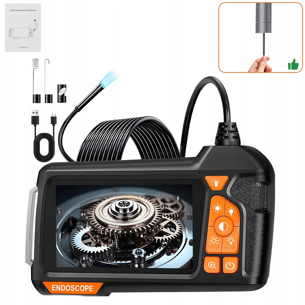 Endoskopická Inspekční Kamera 5 M Full Hd LCD 4.3" Usb Endoskopická