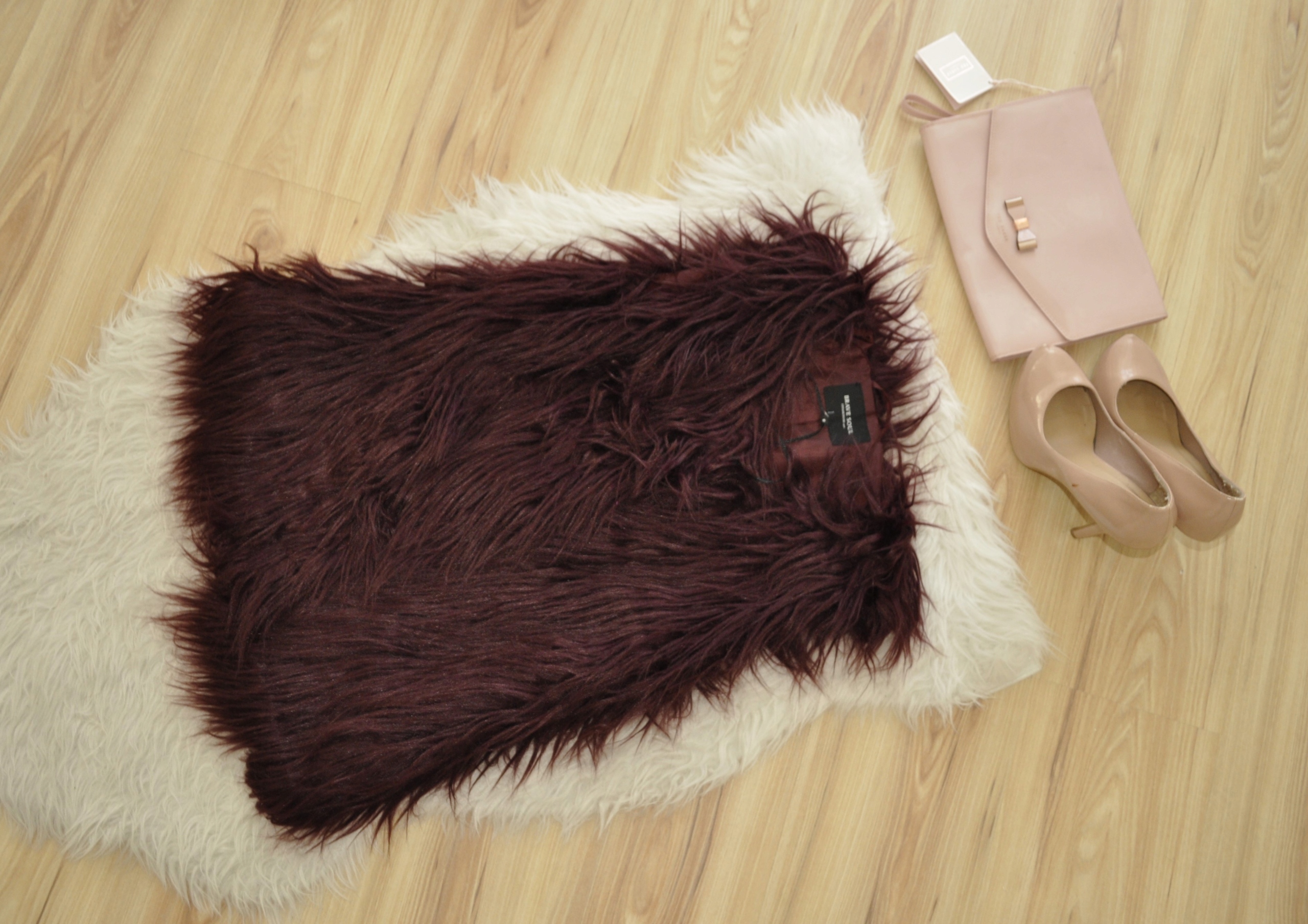 BRAVE SOUL KAMIZELKA FUTERKOWA BURGUNDOWA 36