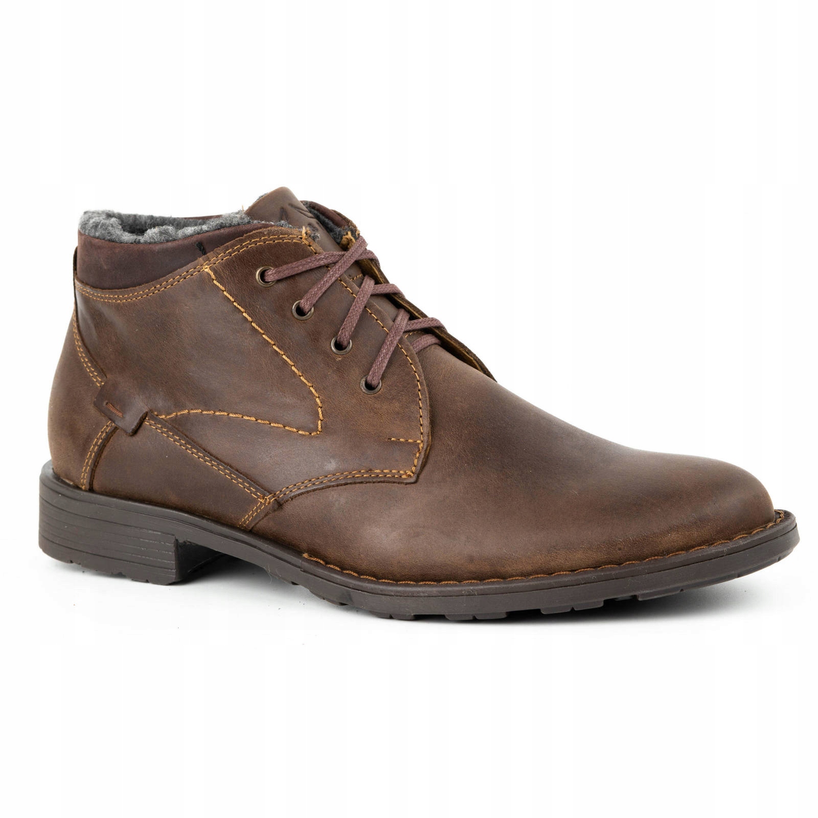 

Buty męskie skórzane ocieplane C16S ciemny brąz 41