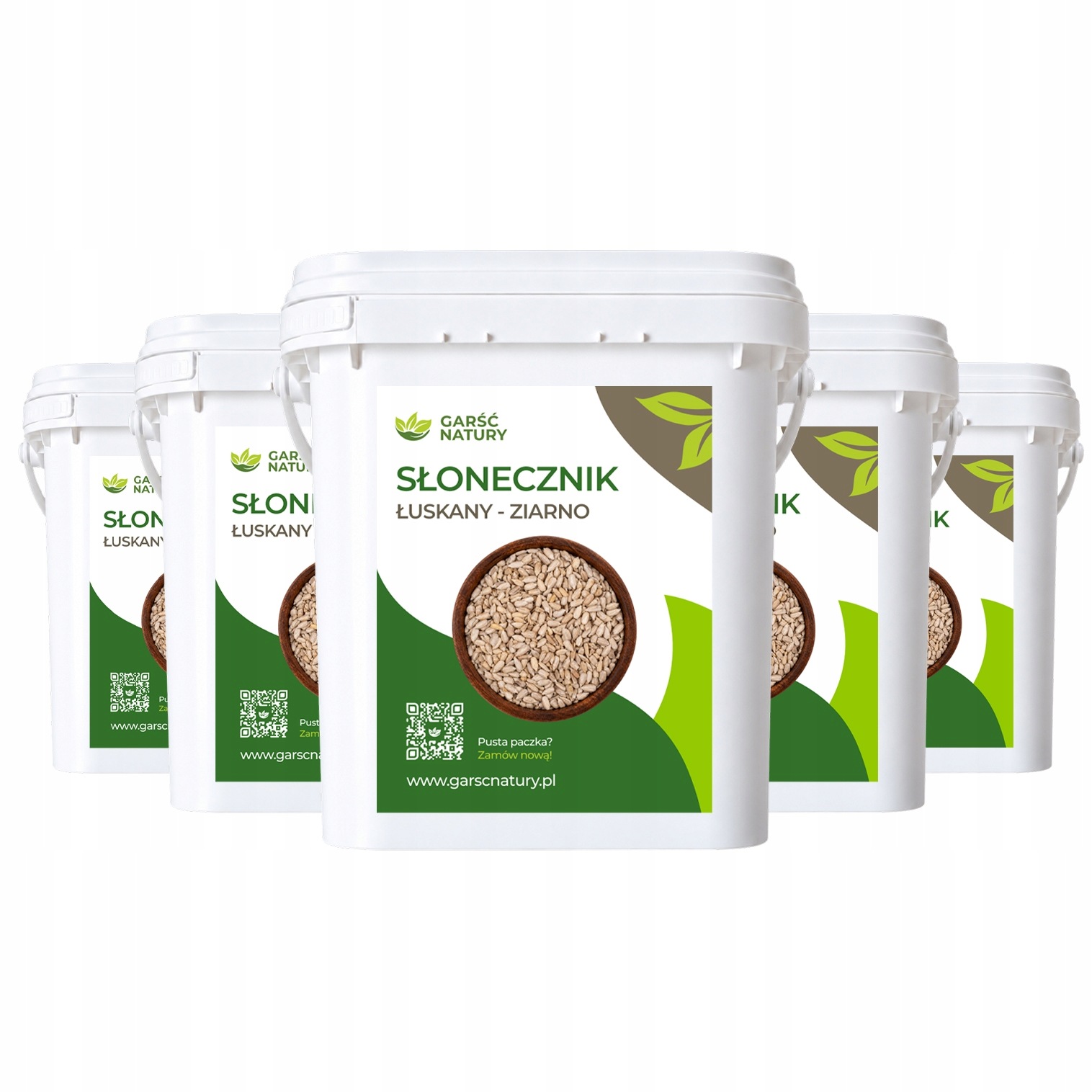 Słonecznik Łuskany Ziarno 5x3kg Pestki naturalne chrupiące Garść Natury