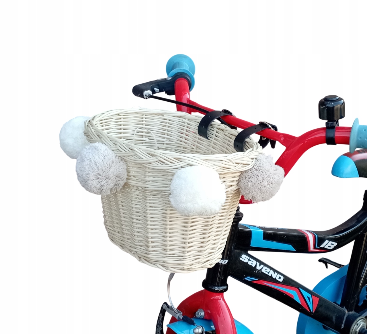 Wiklinowy koszyk na rower Dziecięcy Ecru kosz rowerowy dla Dzieci