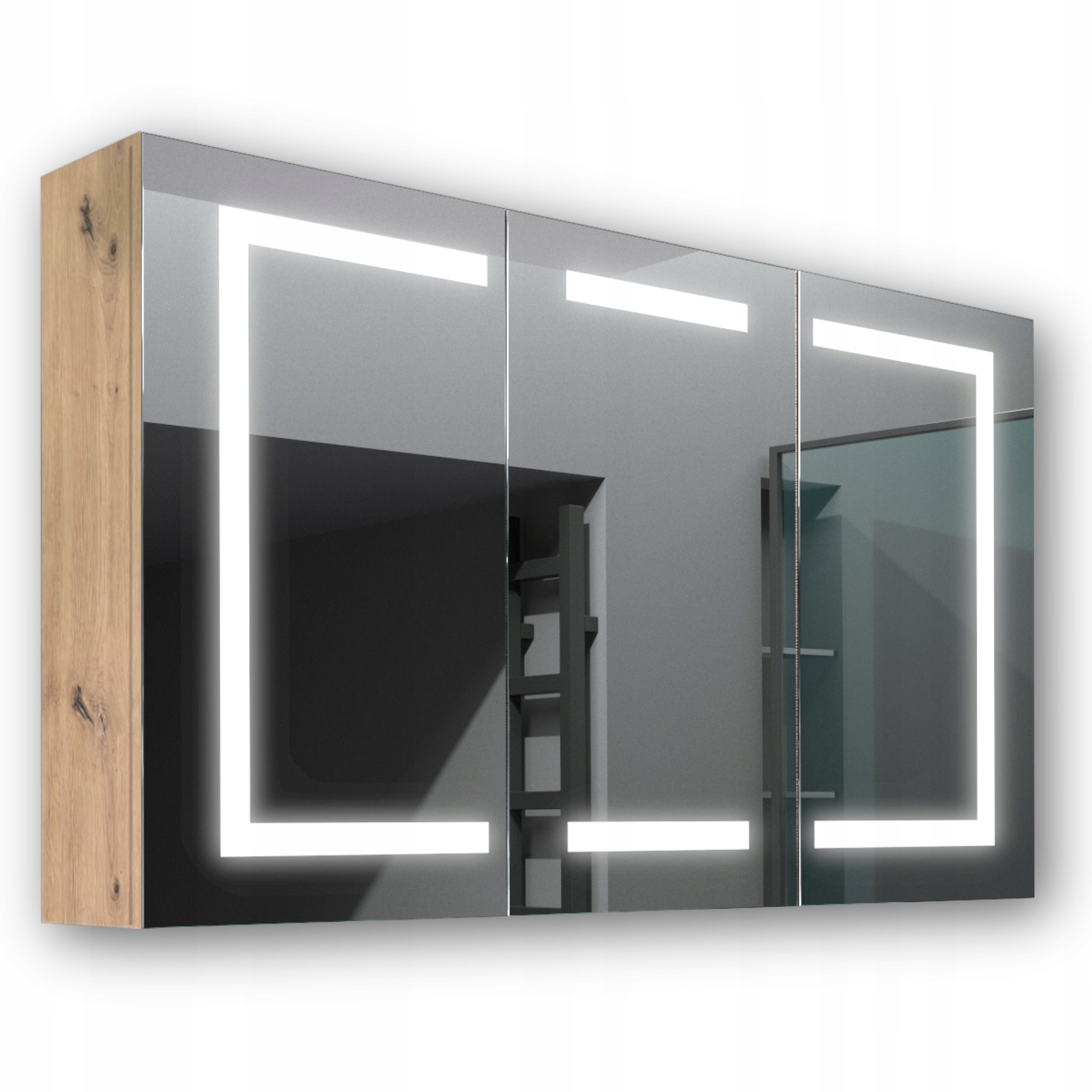 Drevená skrinka 120x70 Led zrkadlo Zeus Artisan