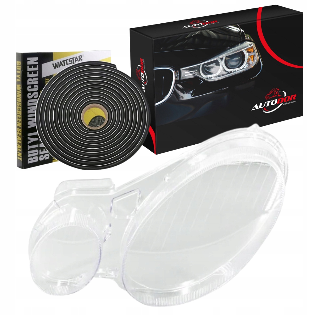 Mercedes Klasa E W211 Stínidlo Sklo Reflektoru Lampy Přední Levé Lepidlo Butyl